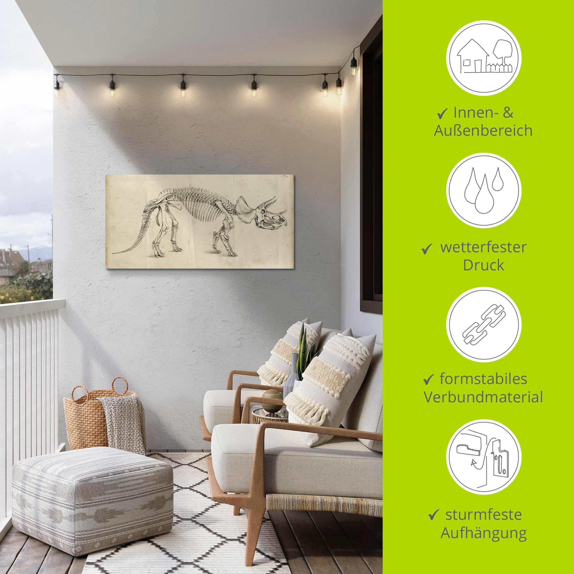 Artland Wandbild »Dinosauria Lehre II«, Dinosaurier, (1 St.), als Alubild, Outdoorbild, Poster in verschied. Grössen