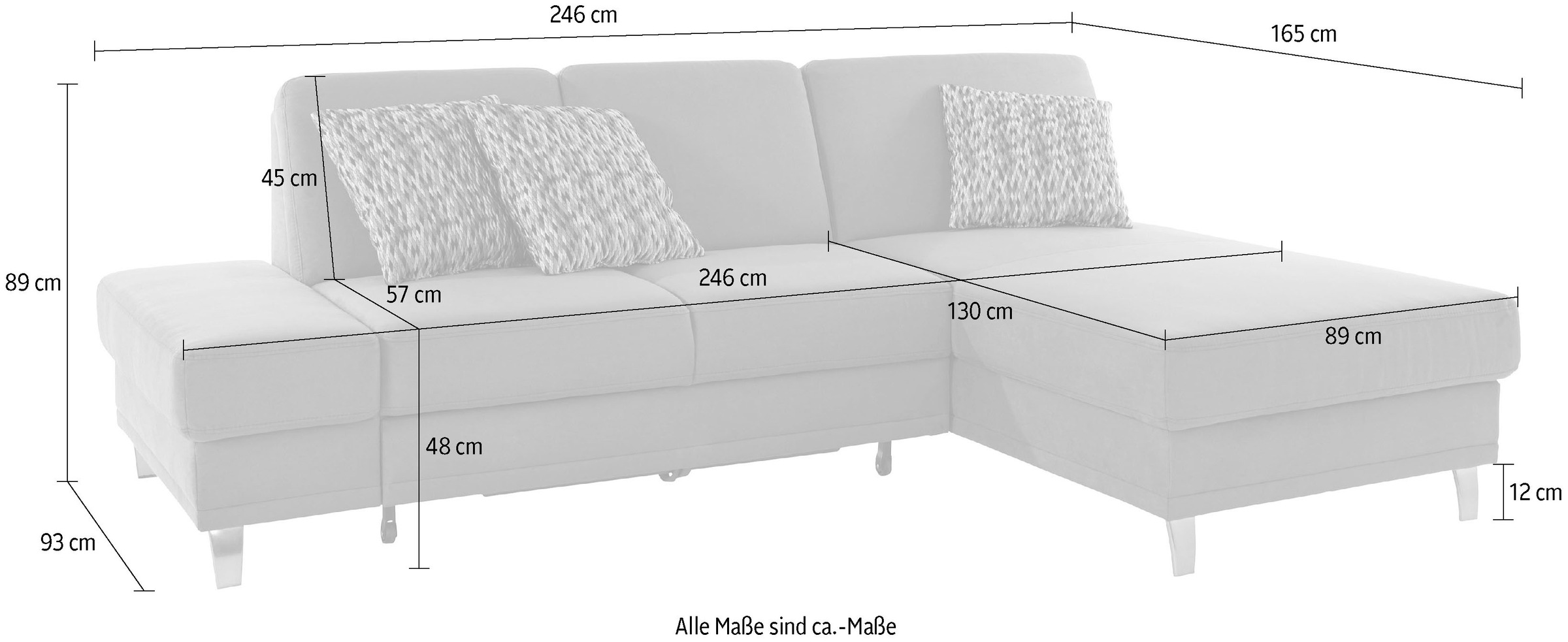 sit&more Ecksofa »Clio L-Form« wahlweise mit Bettfunktion oder Vorziehsitz und Bettkasten, Federkern