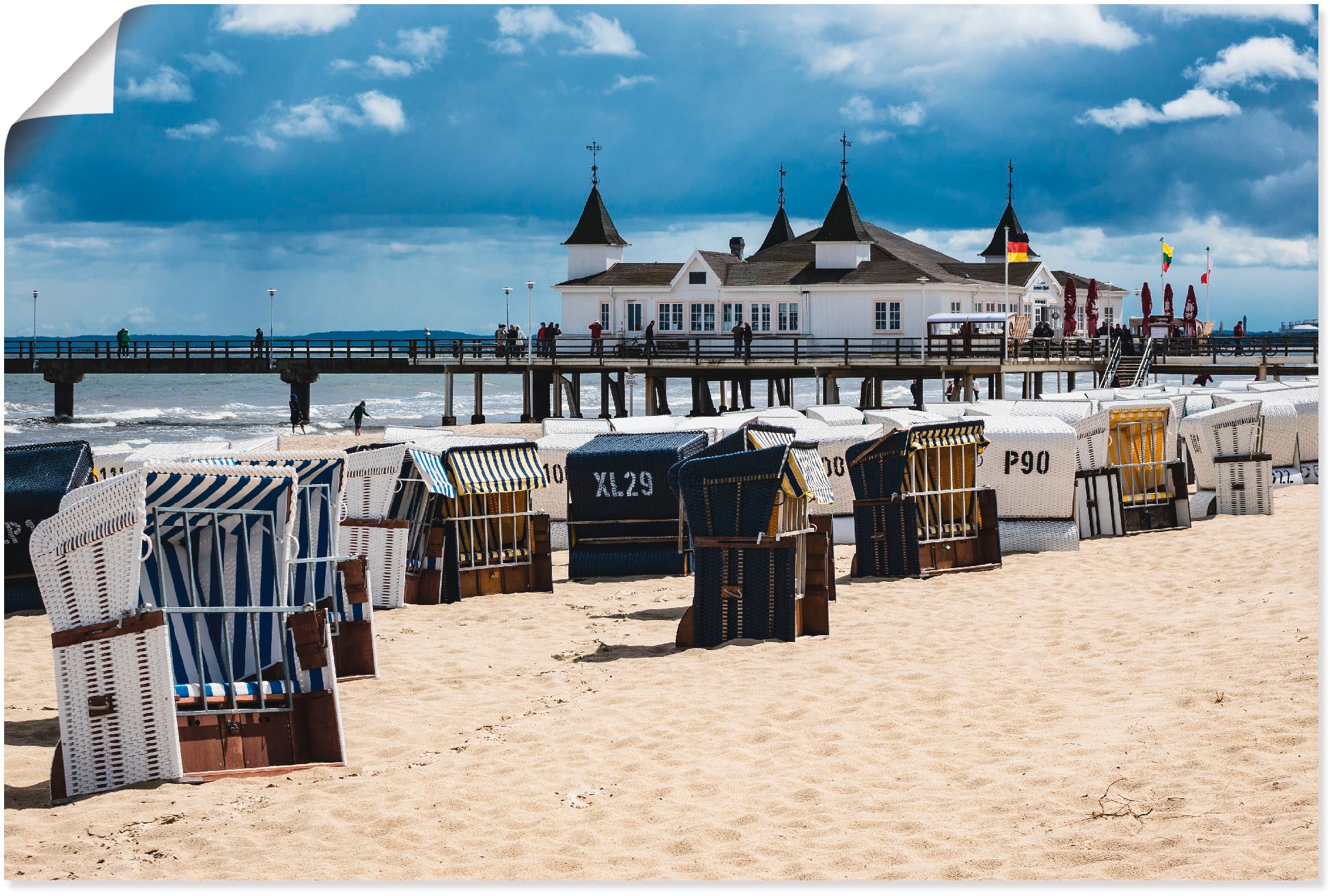 Image of Artland Wandbild »Seebrücke in Ahlbeck Insel Usedom«, Strand, (1 St.), in vielen Grössen & Produktarten - Alubild / Outdoorbild für den Aussenbereich, Leinwandbild, Poster, Wandaufkleber / Wandtattoo auch für Badezimmer geeignet bei Ackermann Versand Schw