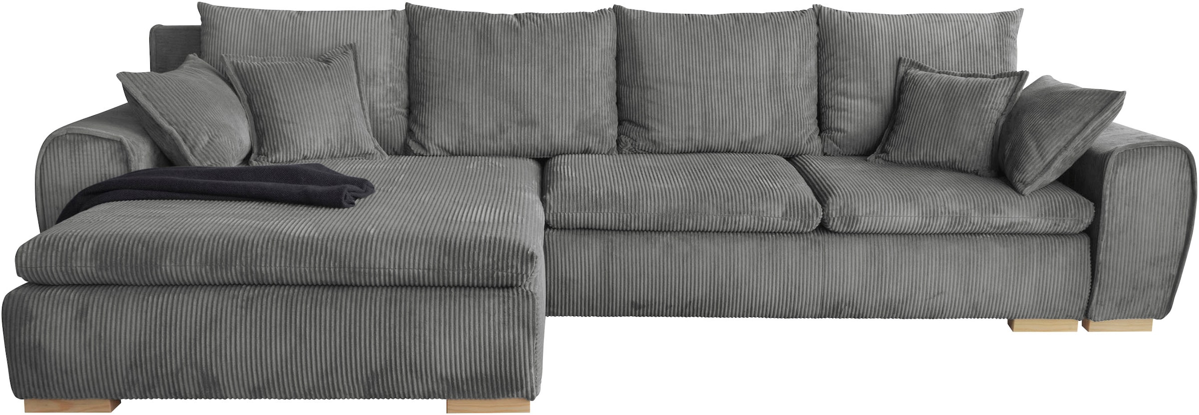 Home affaire Ecksofa »Katja L-Form, B: 325 cm - OTTO. Verlässliche Qualität.« mit Bettfunktion, Bettkasten & 4 Zierkissen