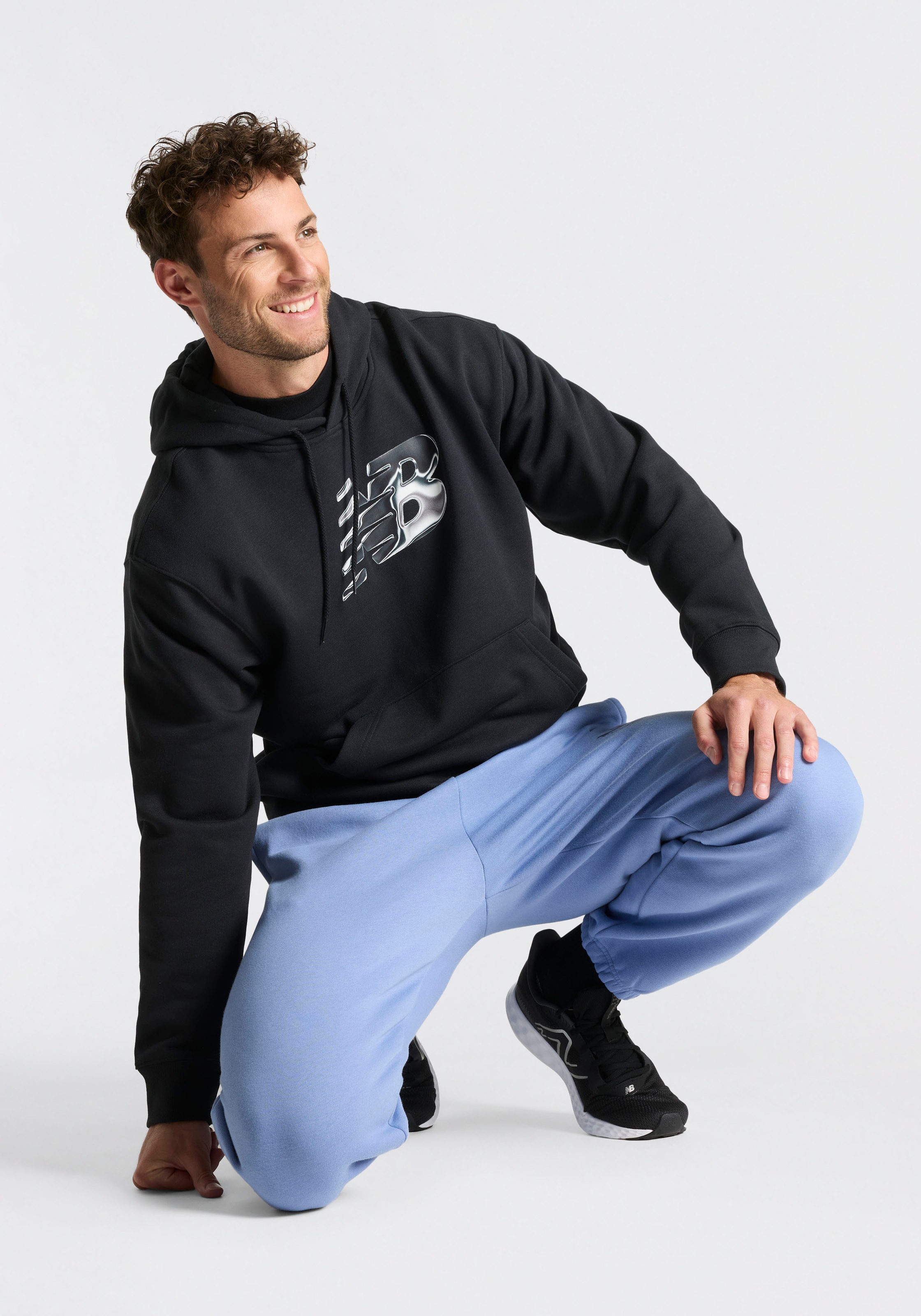 New Balance Sweat à capuche »AAZ Mens Lifestyle Hoodie BIG TEAL«, sportlicher Stil, aus Baumwolle und Polyester, mit Kapuze
