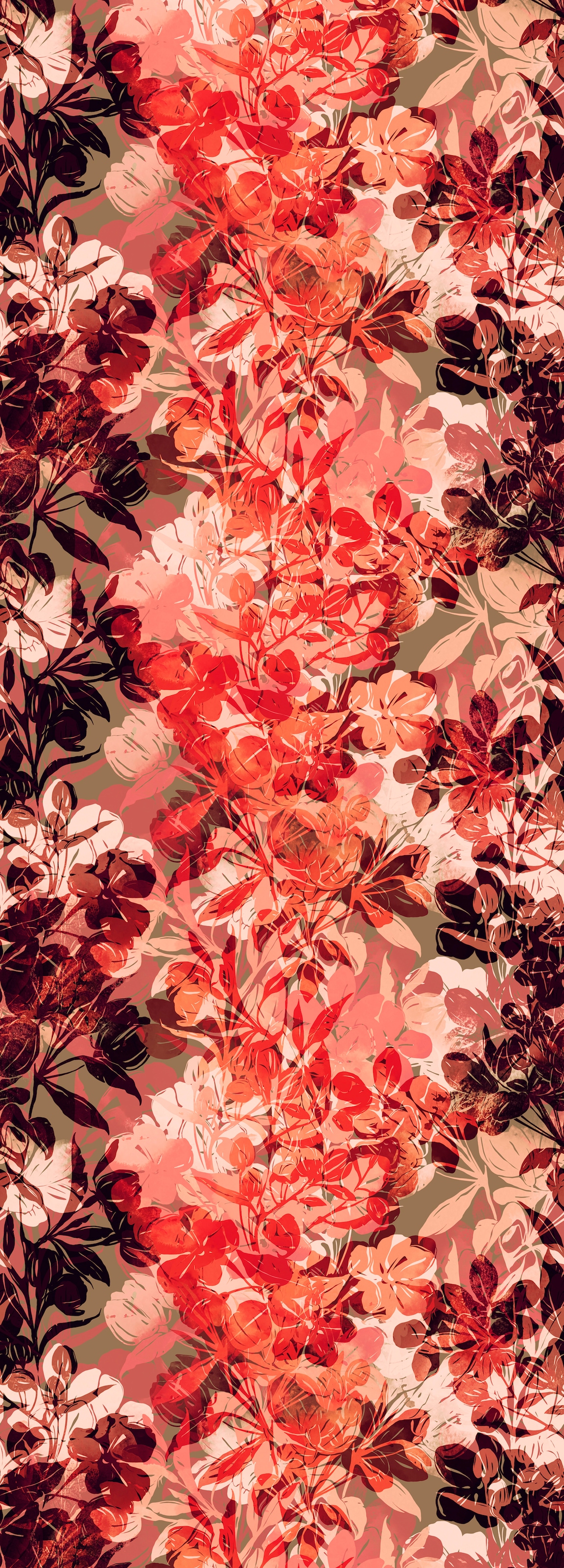 Image of queence Vinyltapete "Finn" Motiv bedruckt botanisch floral gemustert natürlich glatt 90x250cm, selbstklebend, kinderleichte Anbringung, Sticker