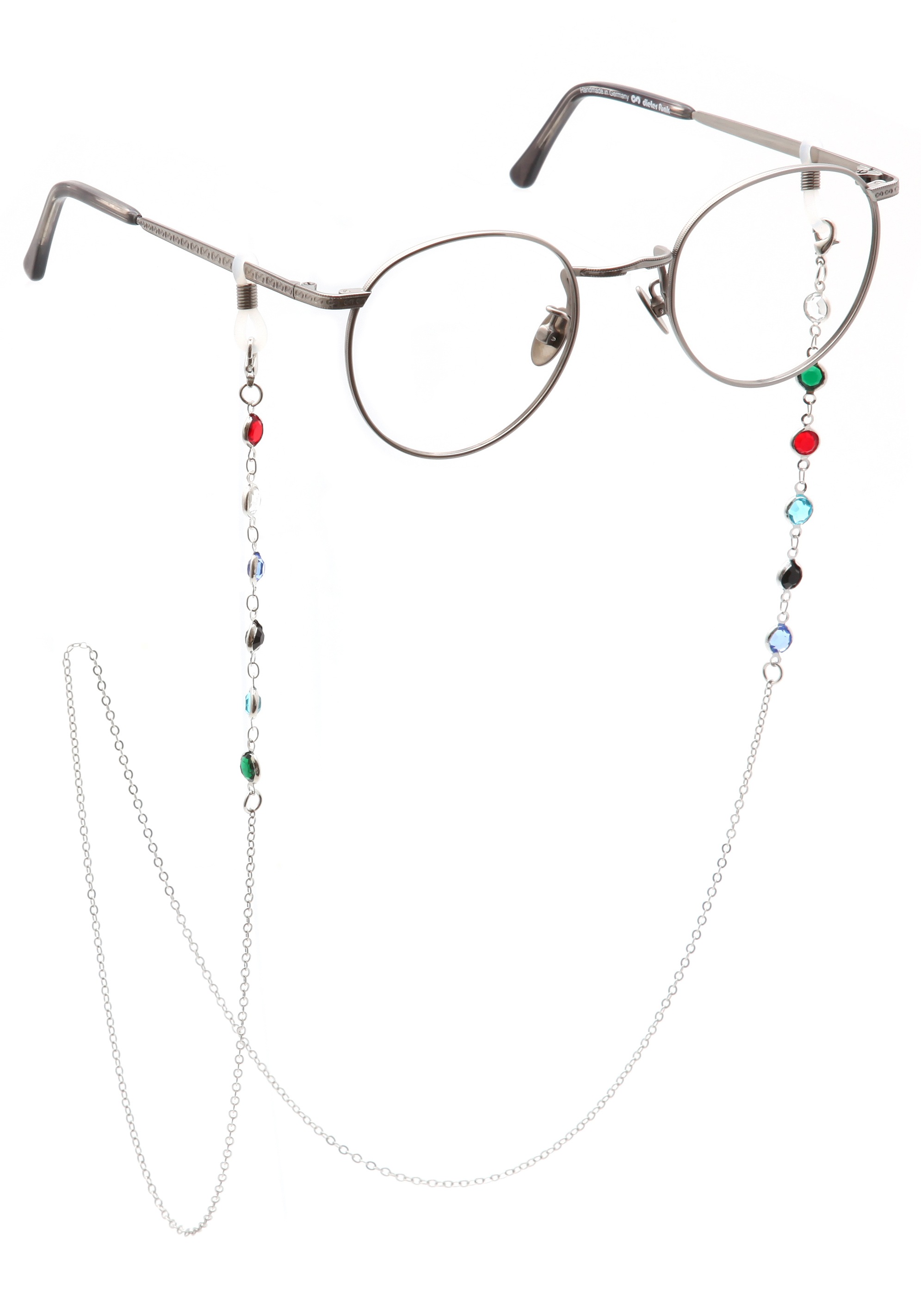 Firetti Brillenkette »mit bunten Details, rhodiniert«, mit Glassteinen