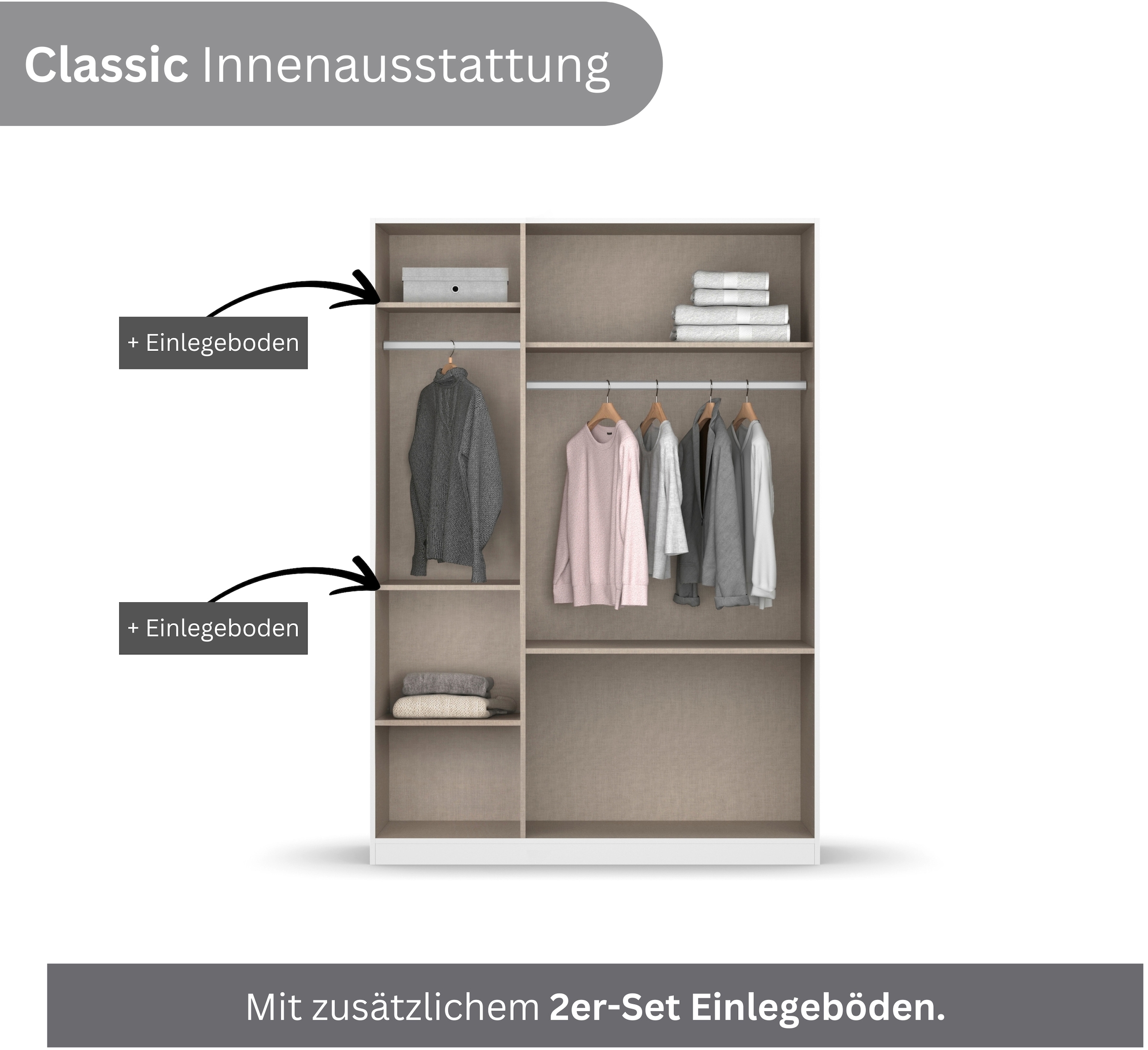 rauch »Komplettzimmer Schlafzimmer-Set (5-St.) Jugendzimmer-Set JOEL« Set, Bett 90x200 oder 140x200 cm, Ausstattungspakete BASIC/CLASSIC/PREMIUM, 5 Stk. tlg. Bett 2 Breiten,Nachttisch,Tisch,Rollcontainer,Schrank MADE IN GERMANY