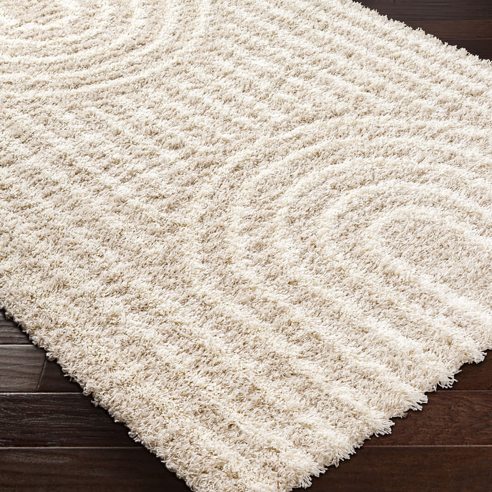 Livabliss Tapis à poils longs »TRAKAI« Rectangulaire 52 mm Höhe Flauschig, Langflor, Weich, Boho Wohnzimmerteppich, Grau