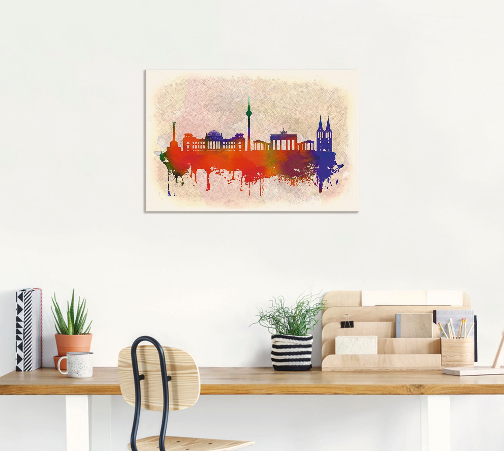 Artland Wandbild »Berlin Deutschland Skyline«, Deutschland, (1 St.), als Alubild, Leinwandbild, Wandaufkleber oder Poster in versch. Grössen