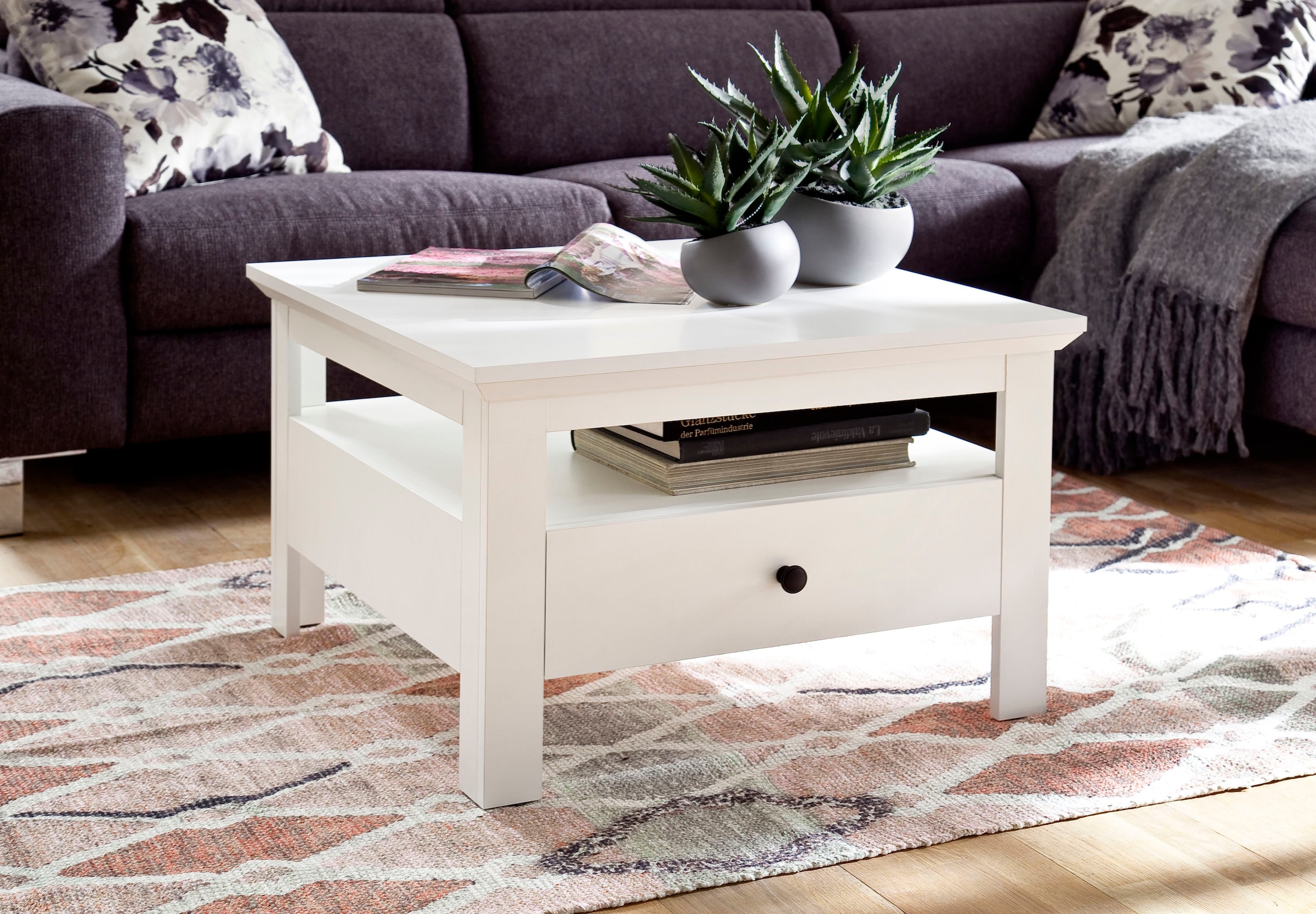 Home affaire Table basse »Örebro« Couchtisch mit Schubkasten & Vollauszug - (B/T/H) 70/70/46 cm