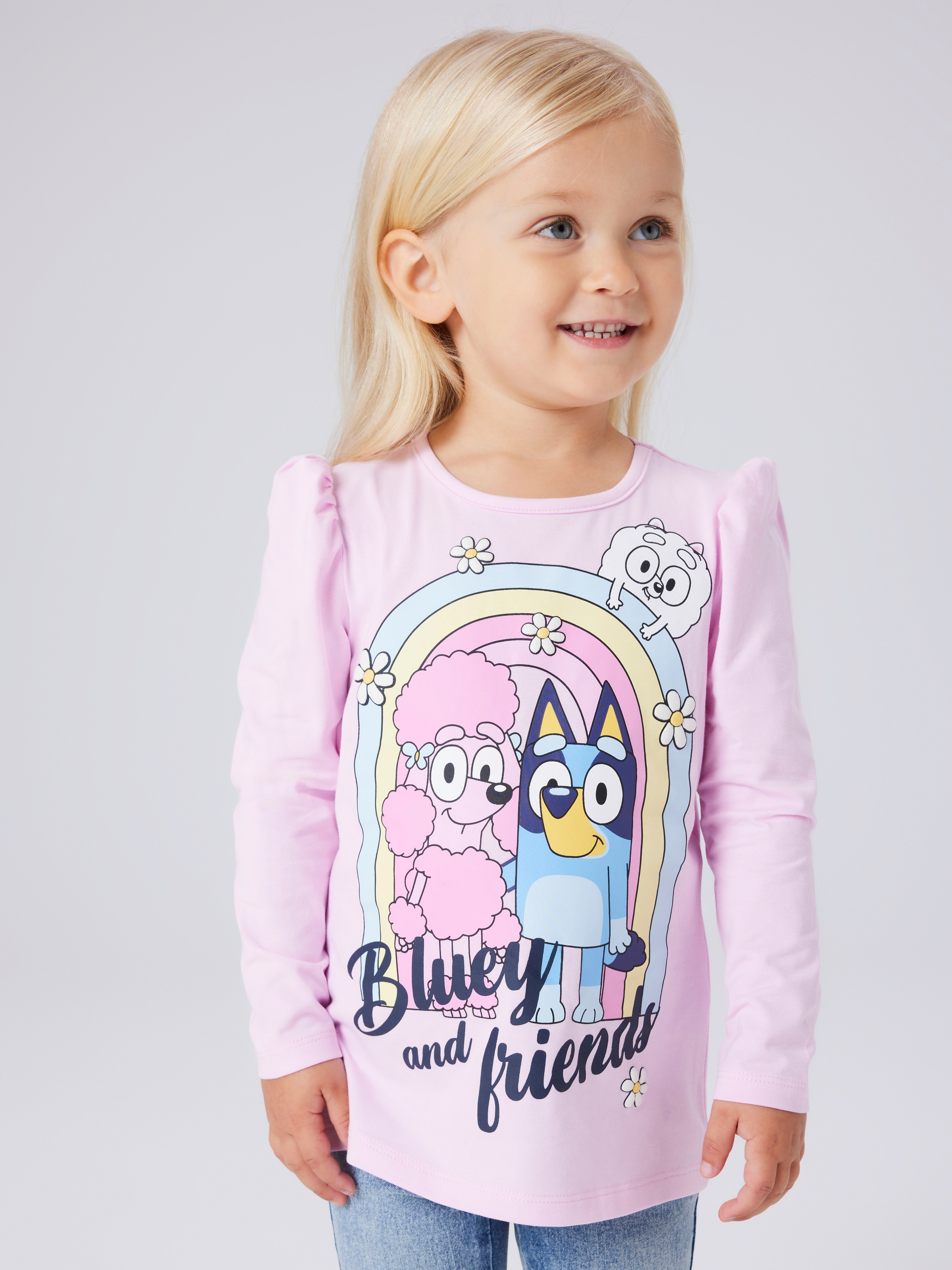 Image of Name It Langarmshirt "NMFJESSIE BLUEY LS TOP BOX NOOS SKY"