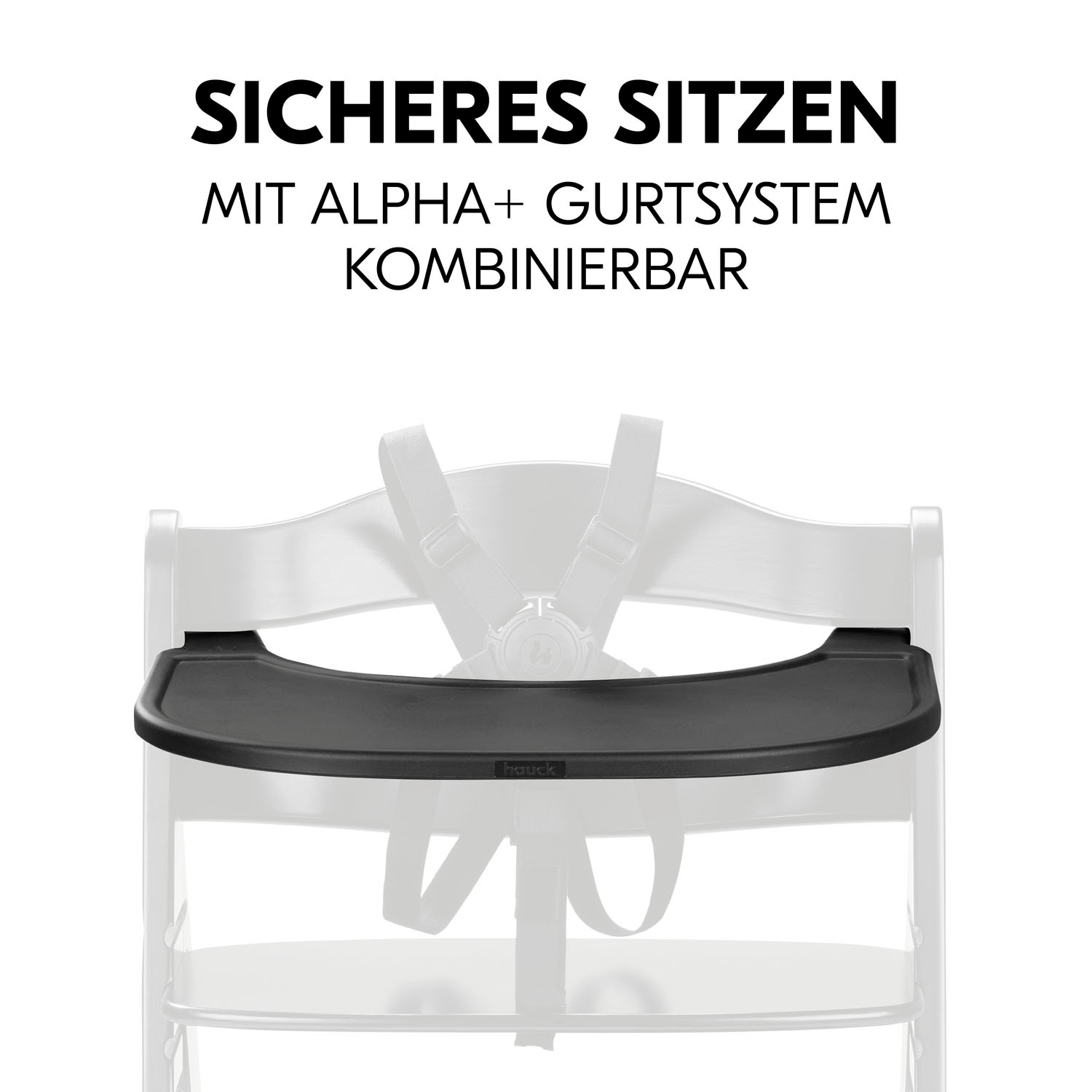 Hauck Plateau de chaise haute »Alpha Click Tray, Black« aus recyceltem Material