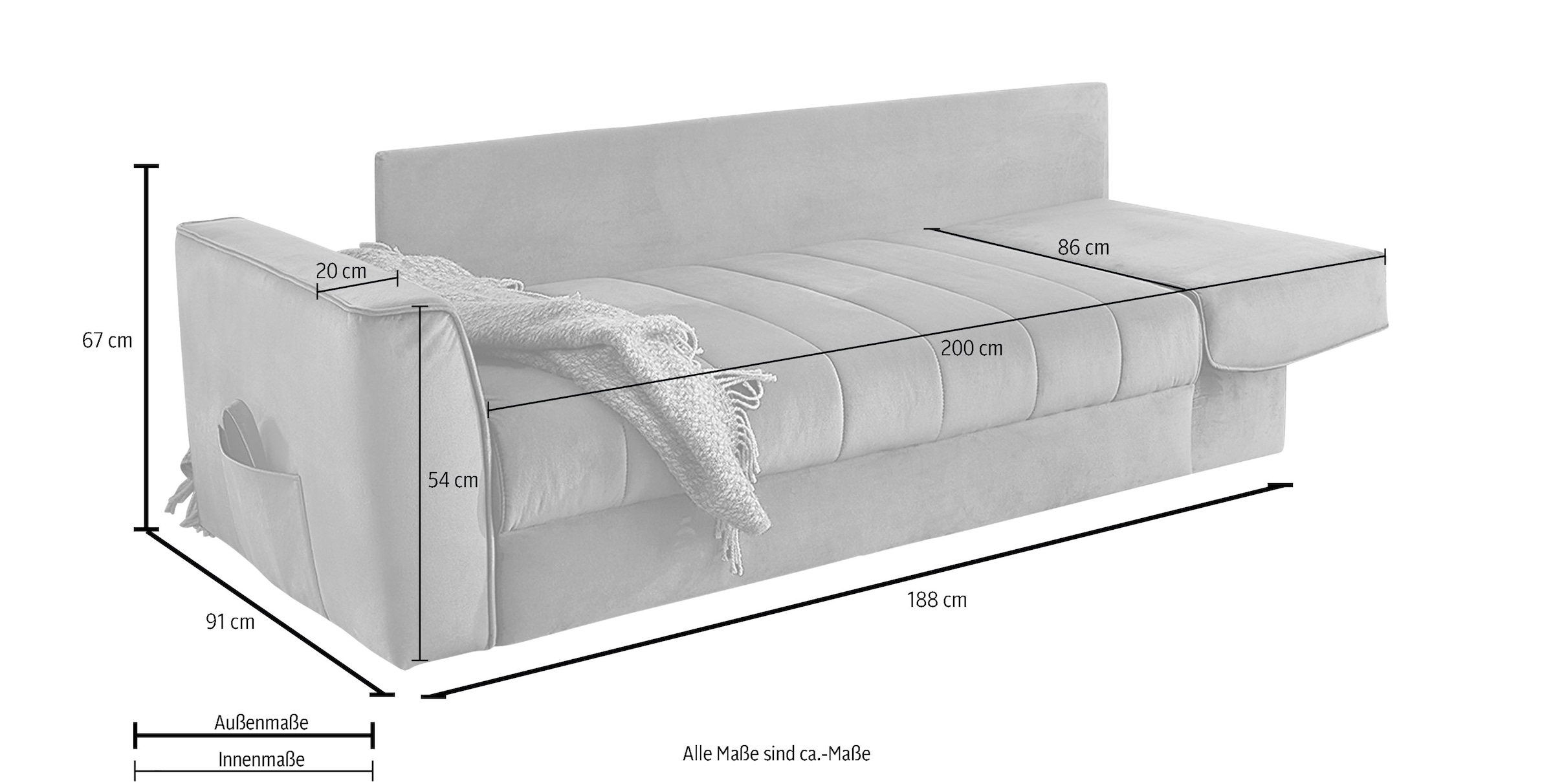 Jockenhöfer Gruppe Schlafsofa »Rick«, Platzsparendes Sofa mit Gästebettfunktion, Federkernpolsterung