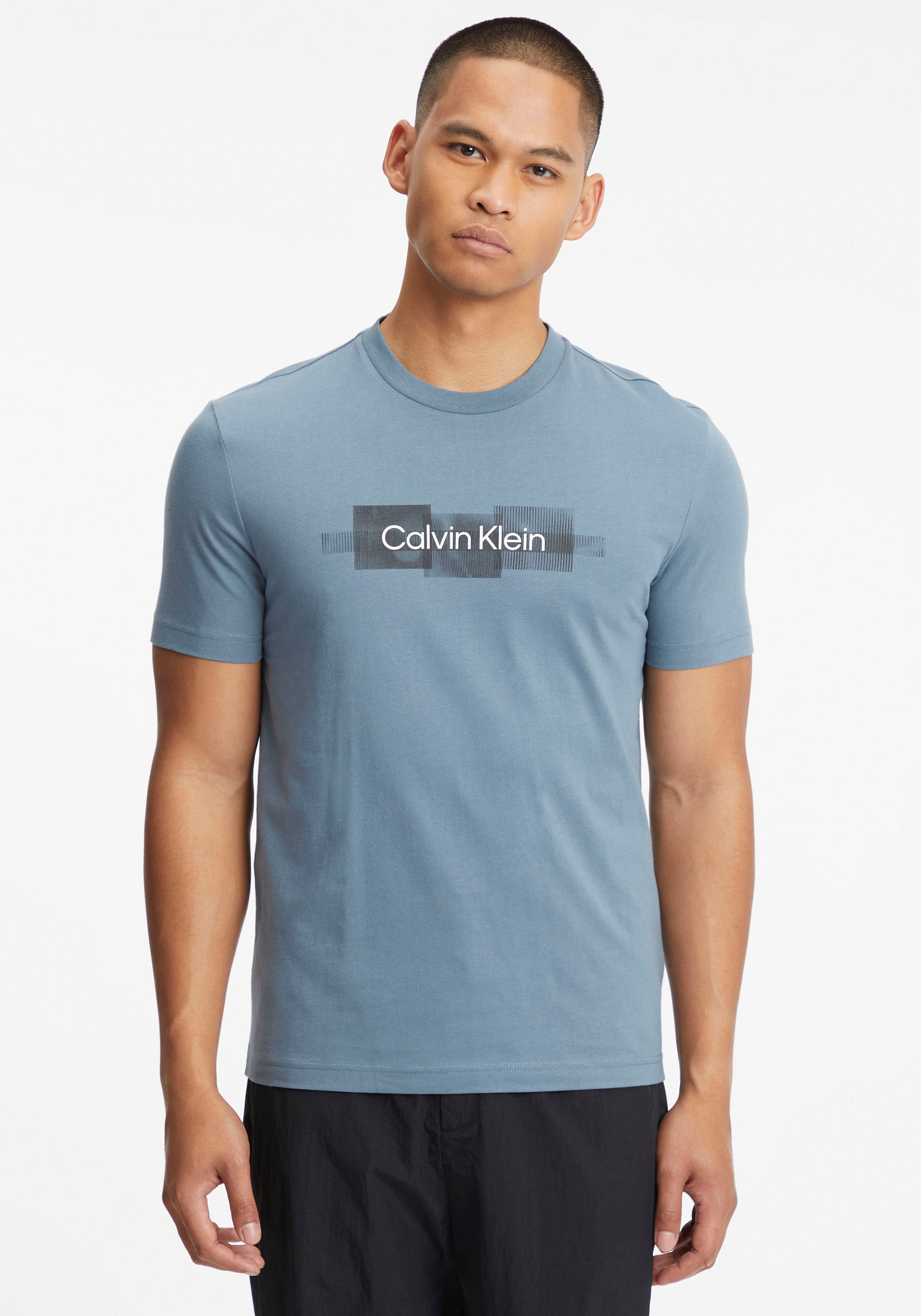♕ Calvin Klein T-Shirt aus T-SHIRT«, »BOX reiner Baumwolle STRIPED versandkostenfrei auf LOGO