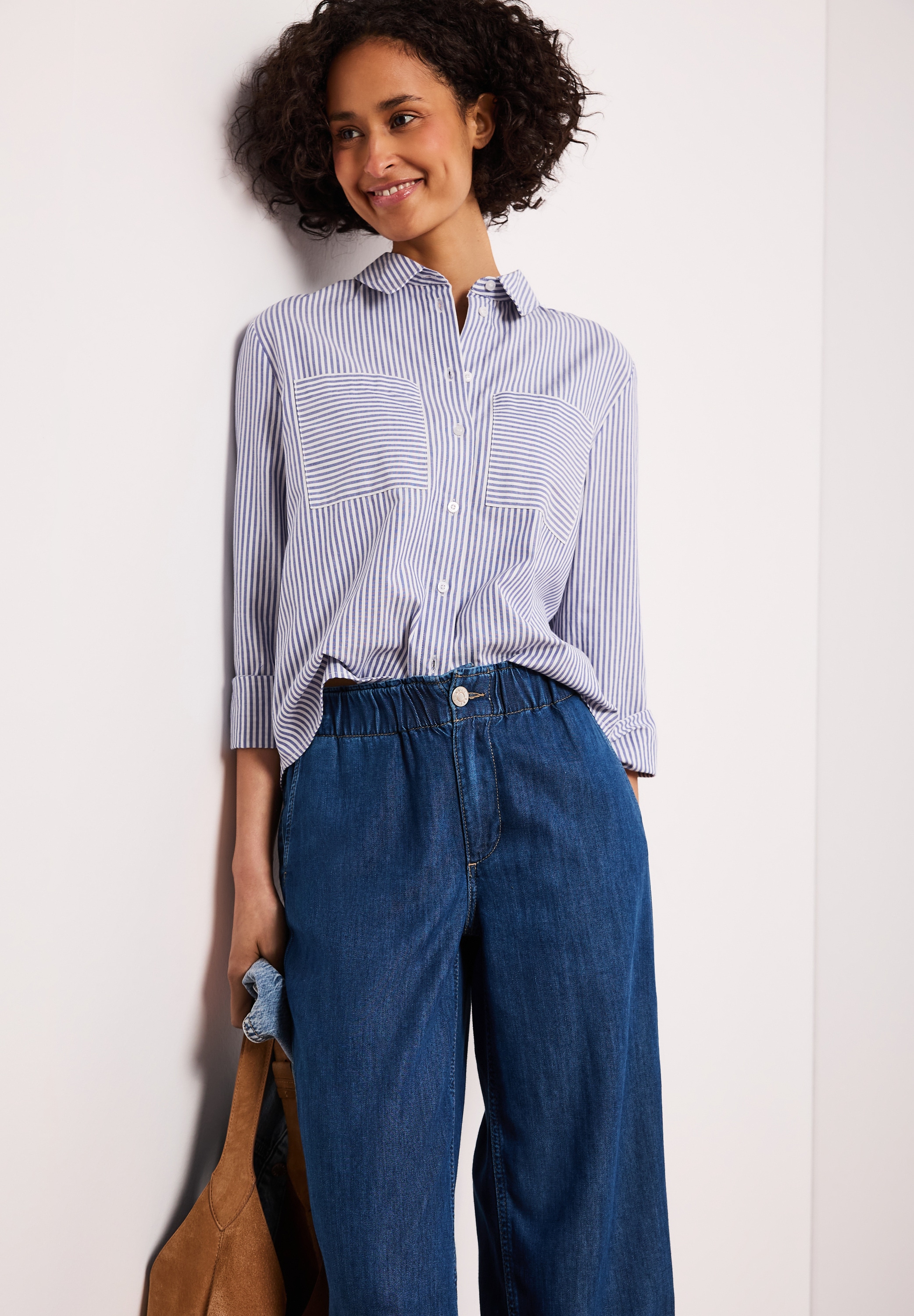 STREET ONE Jeans large »Style Emee« avec ceinture paperbag
