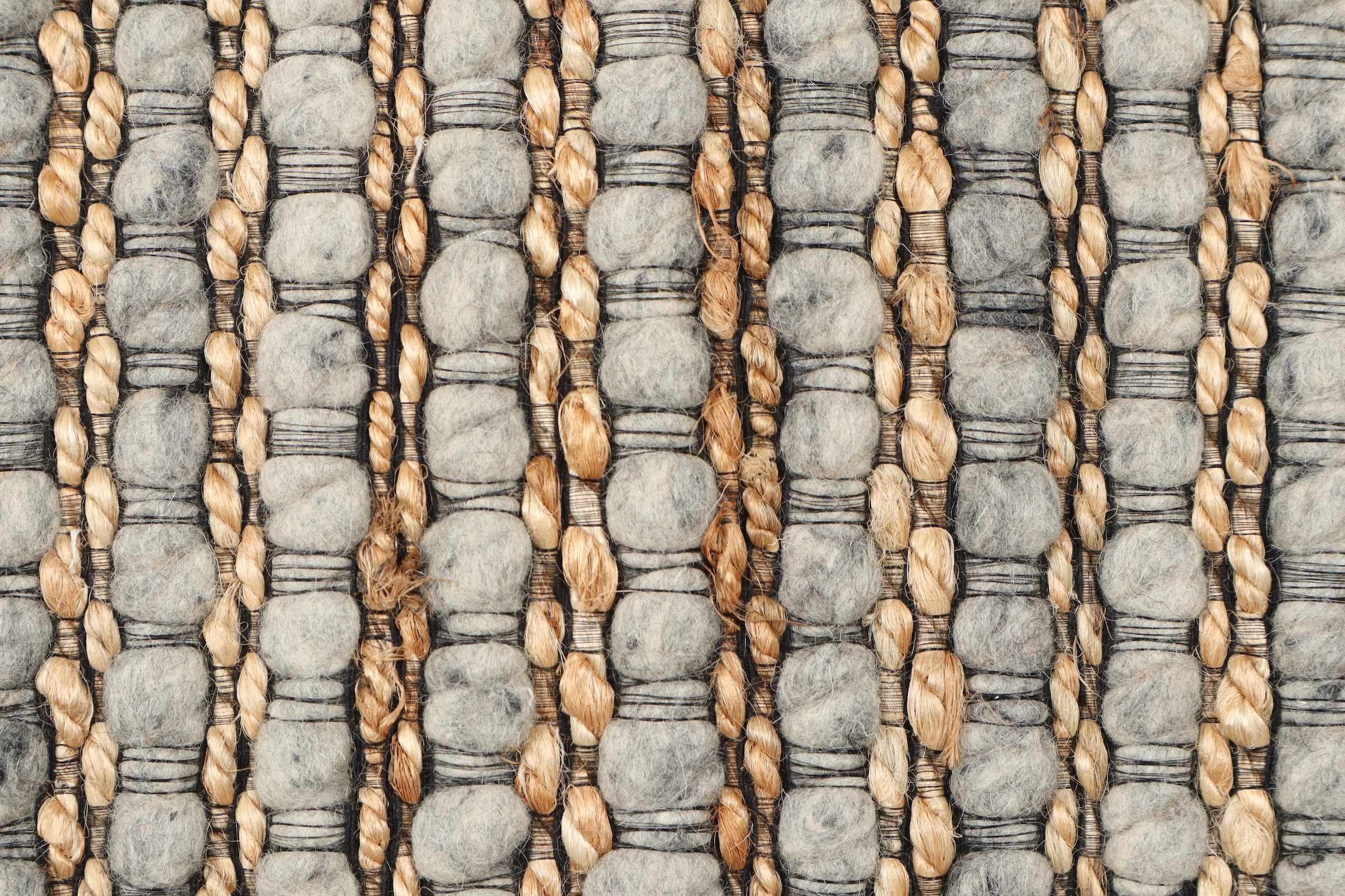 my home Wollteppich »Leevy, Wolle und Jute, handgewebt, Handweb Teppiche« rechteckig 25 mm Höhe schöne Streifenoptik, Wohnzimmer, Schlafzimmer, Esszimmer