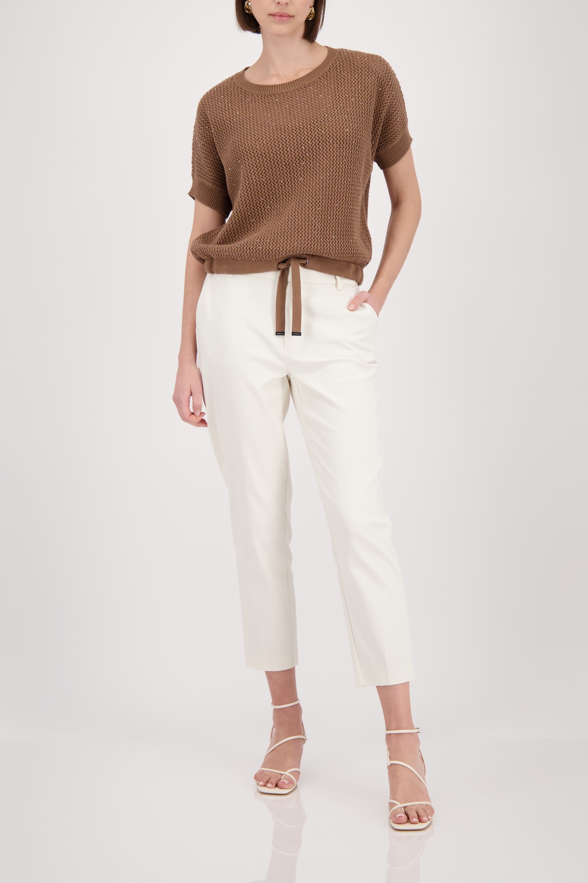 Monari Pull ajouré »Pullover Basic Schmuck« Regular fit mit Strasssteinen