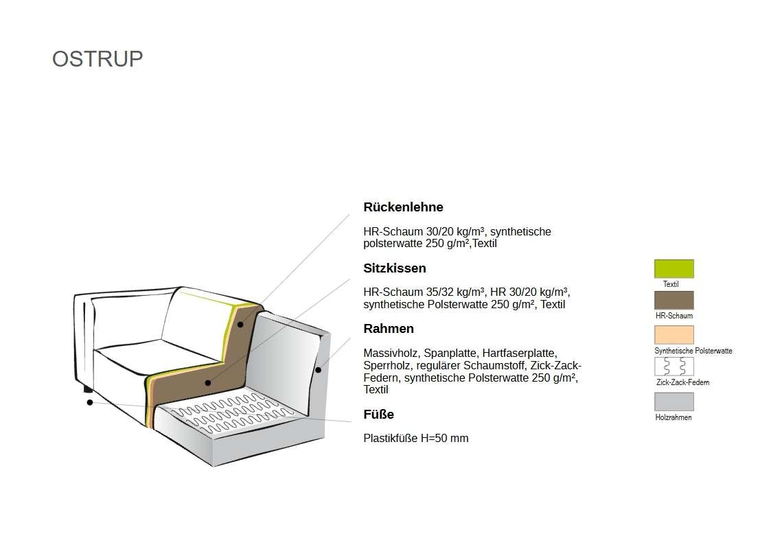 Home affaire 2,5-Sitzer »OSTRUP, Naturtöne, Boucle oder Chenille« Breite 201 cm, organische Form mit sanften Rundungen