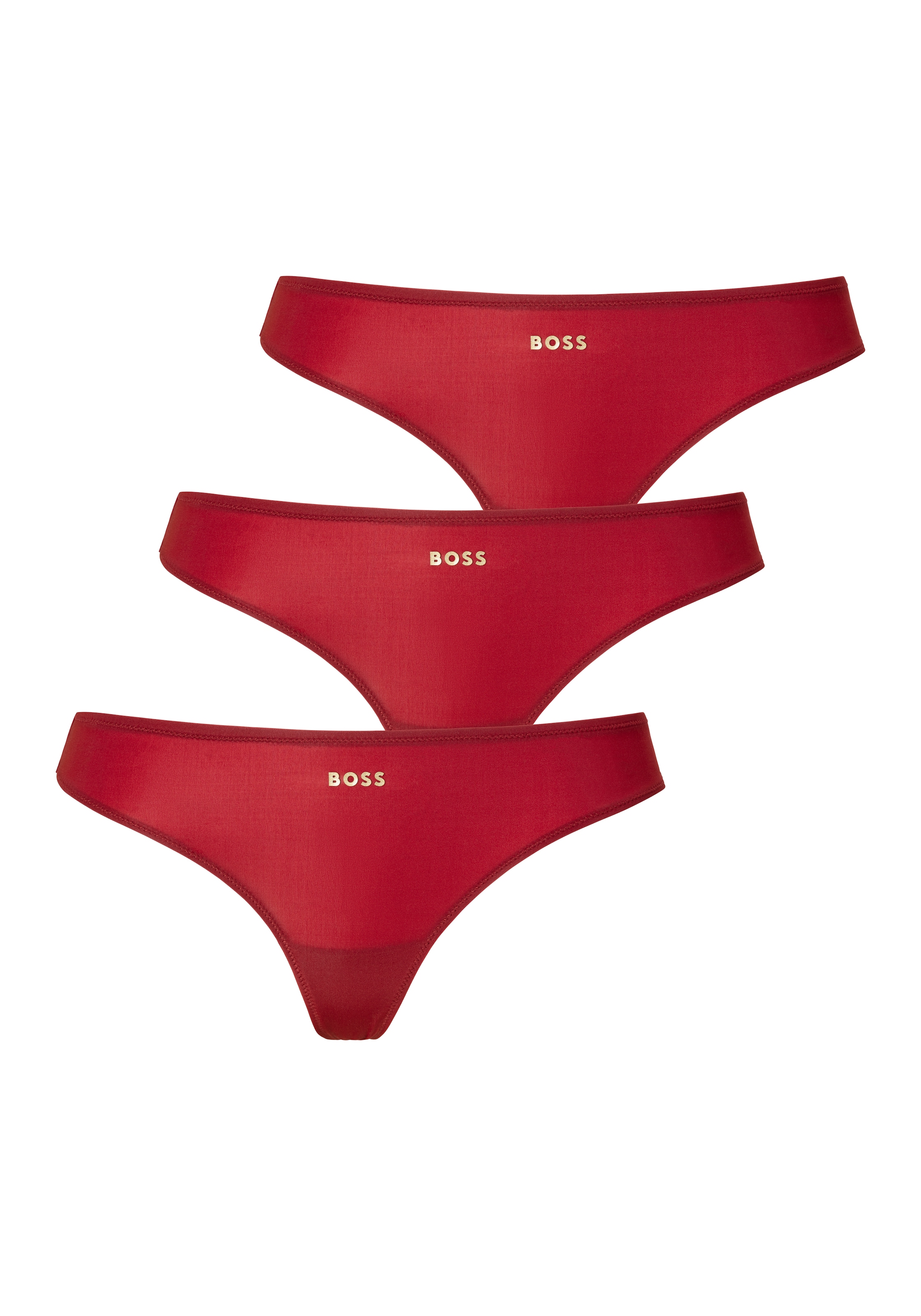 BOSS Tanga, (Packung, 3 St.), mit Markenlogo