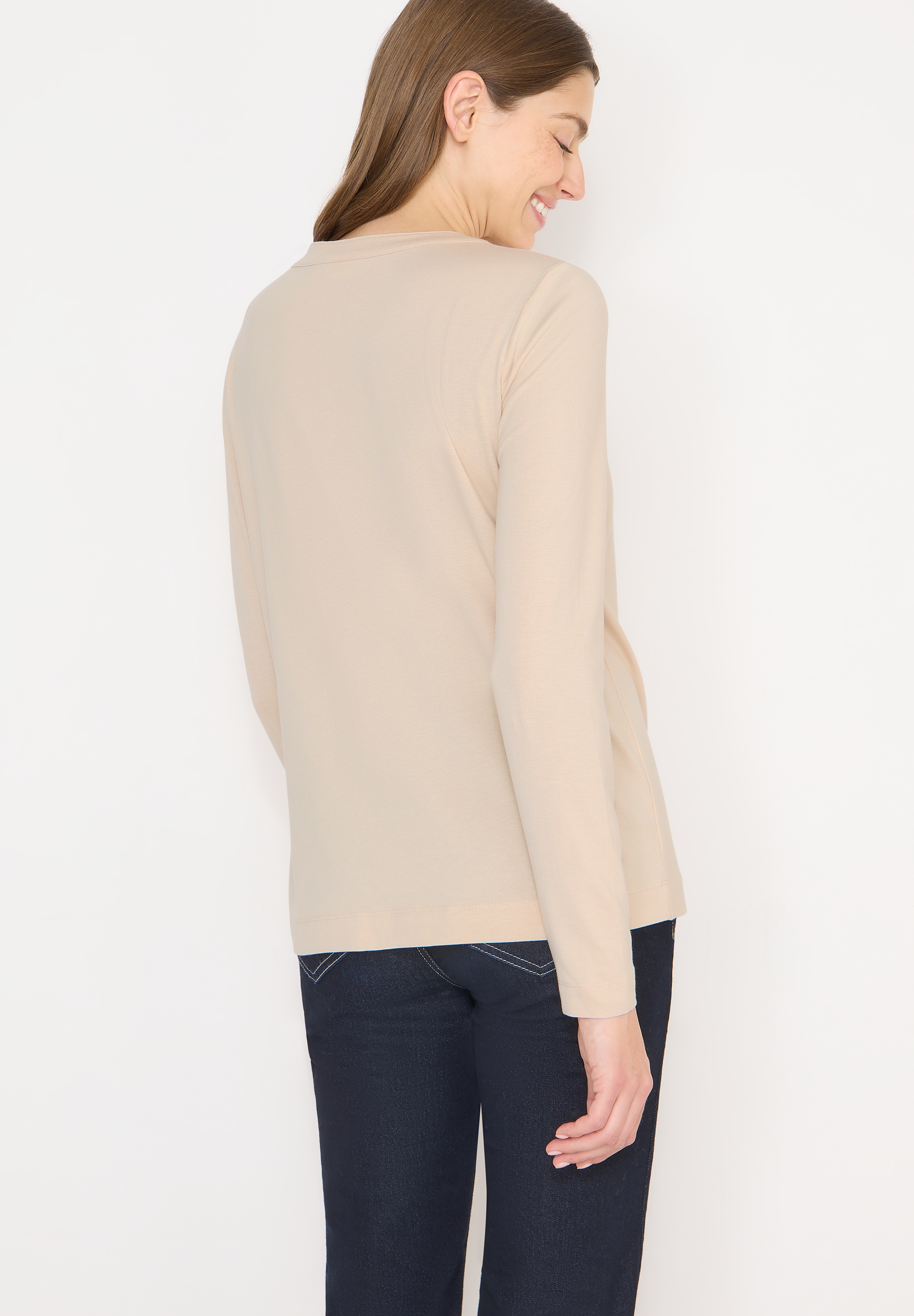 Cecil Blusenshirt feines Frontdetail, Splitneck, mit Elasthananteil