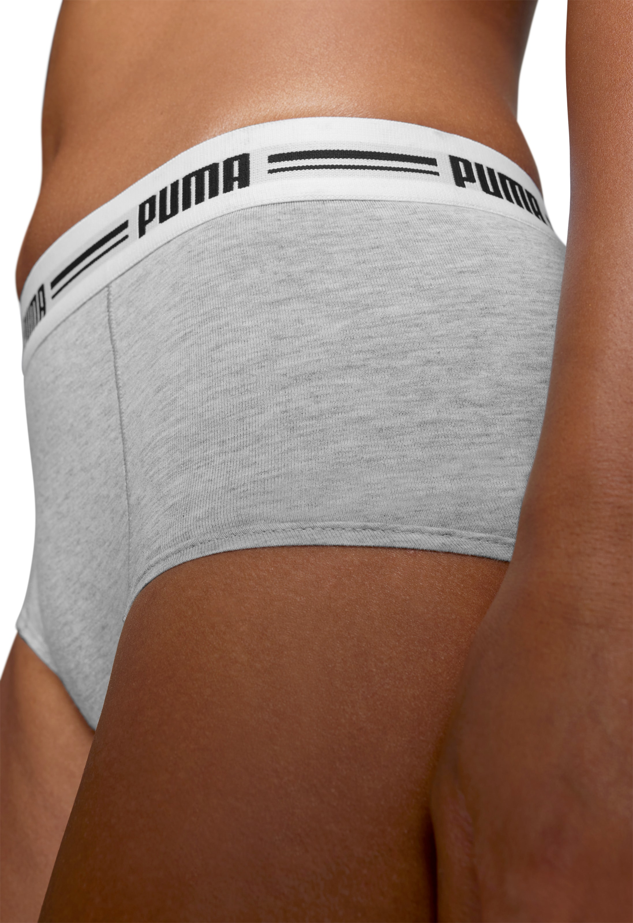 PUMA Panty »PUMA WOMEN MINI SHORT 2P«, (2er Pack), schmaler Logo-Gummibund