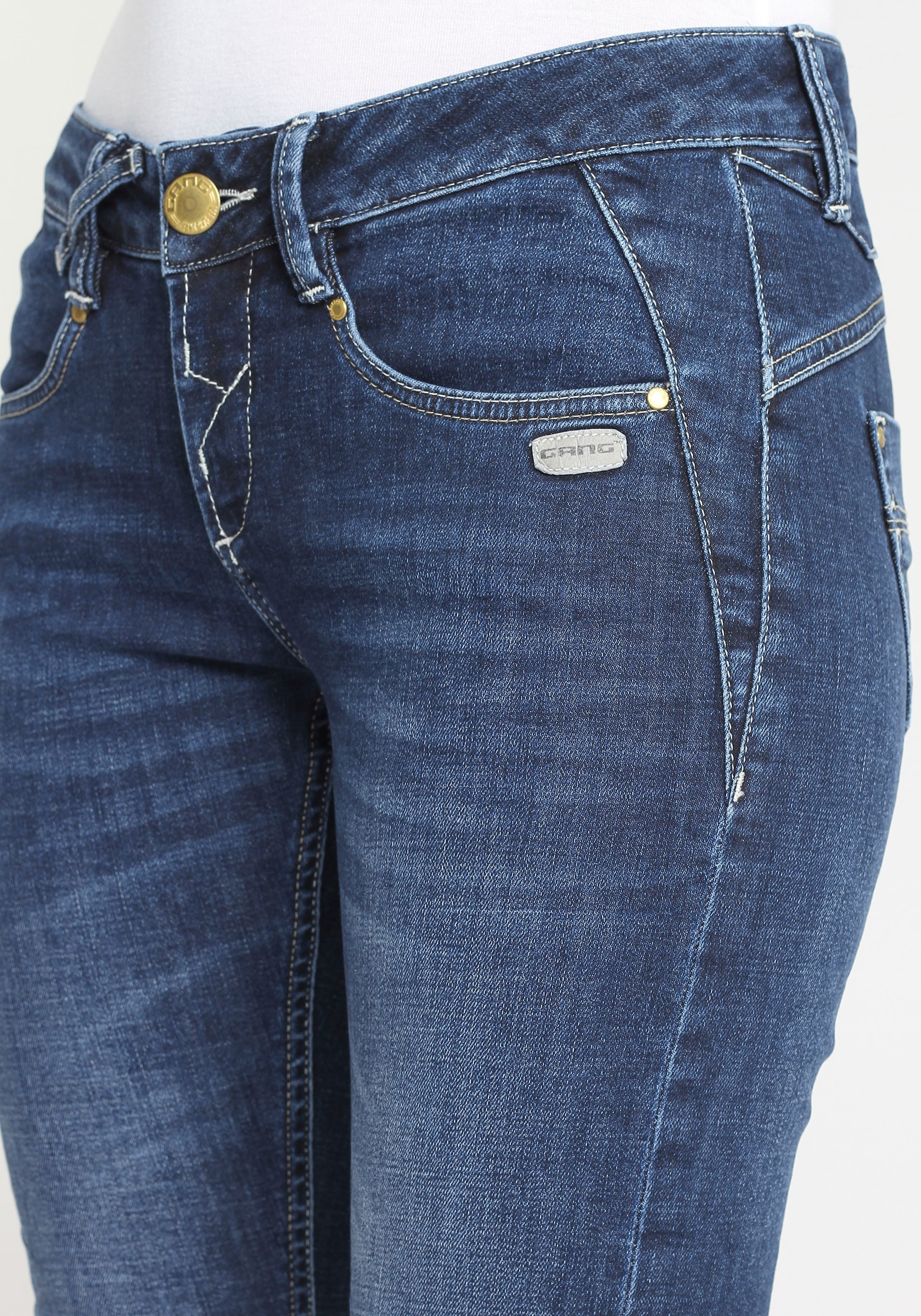 GANG Skinny-fit-Jeans »94NELE«, mit Rundpasse und seitlichen Dreieckseinsätzen f. e. tolle Silhouette
