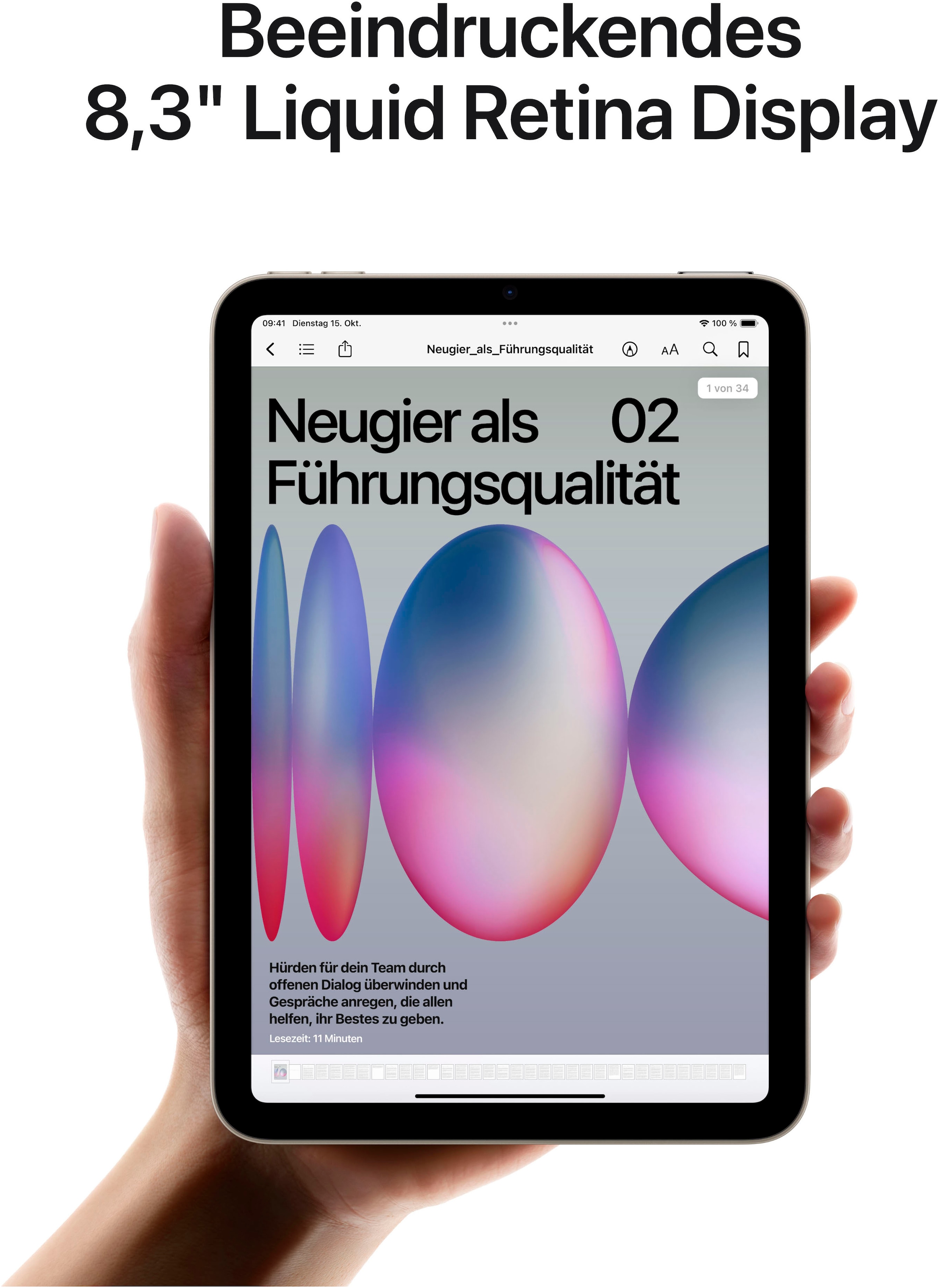 Apple Tablettes »iPad mini 2024 Wi-Fi + Cellular 256GB« (21 cm / 8.3 ″) iPadOS 256 Go )