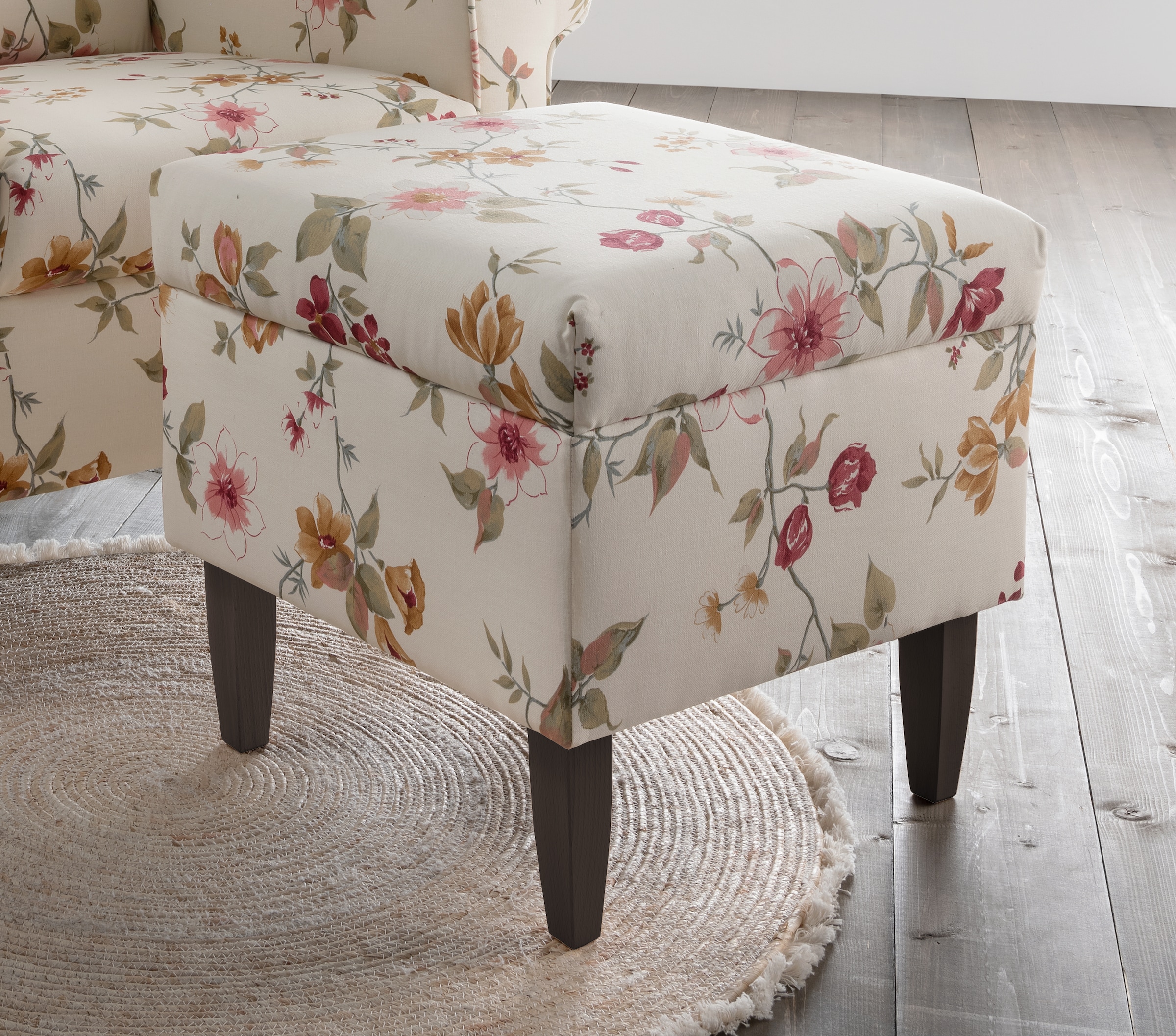 Home affaire Fauteuil »Asino« avec revêtement pied-de-poule, tabouret en option