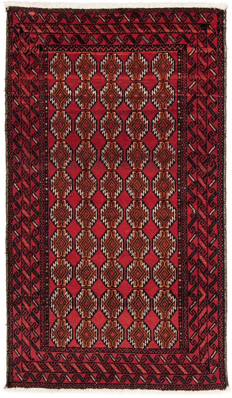 Image of morgenland Hochflor-Läufer »Belutsch Durchgemustert Rosso 186 x 104 cm«, rechteckig, 0,8 mm Höhe, Handgeknüpft bei Ackermann Versand Schweiz