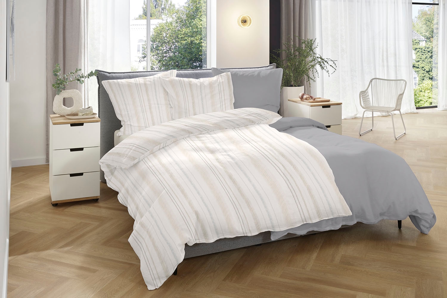 Primera Linge de lit »Halbleinen-Bettwäsche« 2 pièces 55% coton, 45% lin