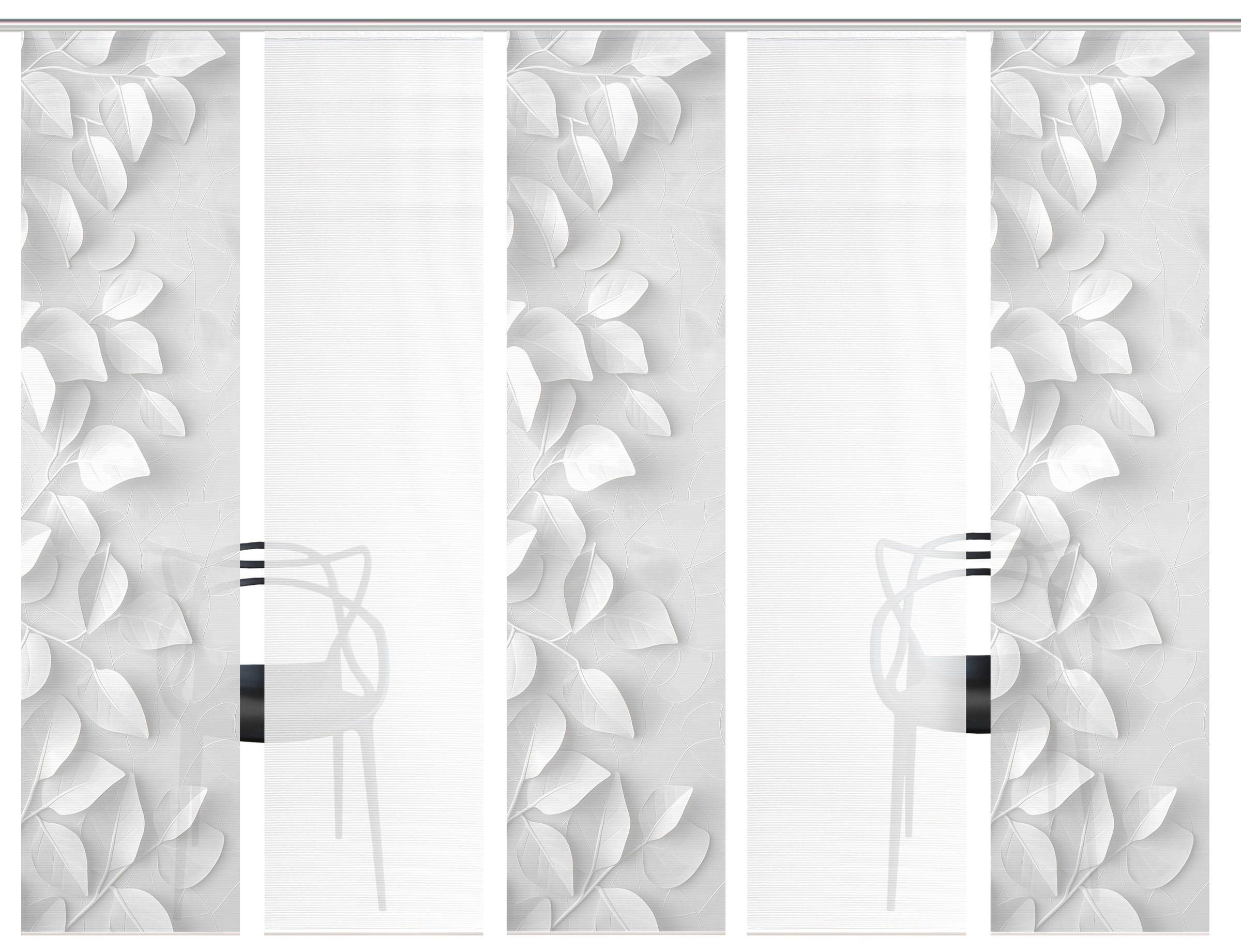 Vision S Rideau coulissant »RIXA« Support de panneau 5 cuis tlg. rideau coulissant, aspect bambou, impression numérique, SET