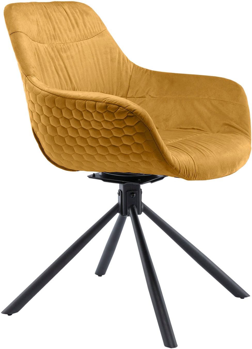 SalesFever Esszimmerstuhl »Rimini Armlehnstuhl: Sitzkomfort fürs Esszimmer« () 1 Stk.Esszimmersessel, Rückseite mit Wabensteppung,360° Drehfunktion