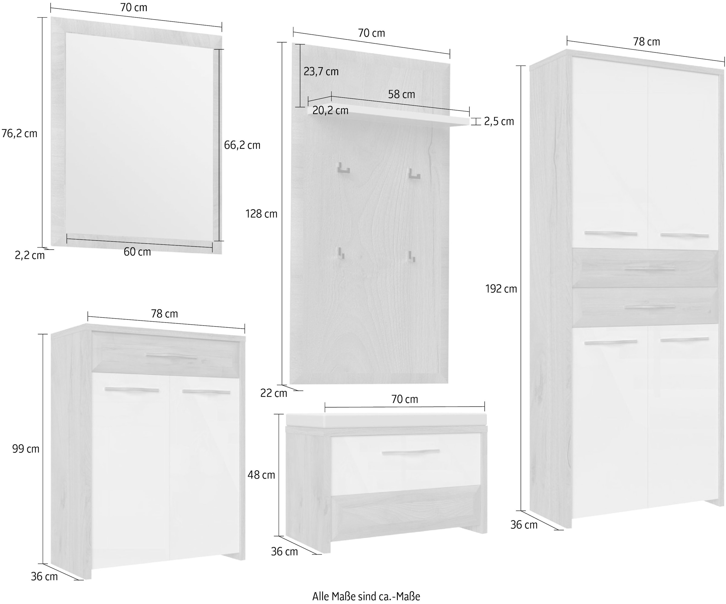 GOODproduct Ensemble de vestiaires »Gala« Ensemble, 5 cuis tlg.