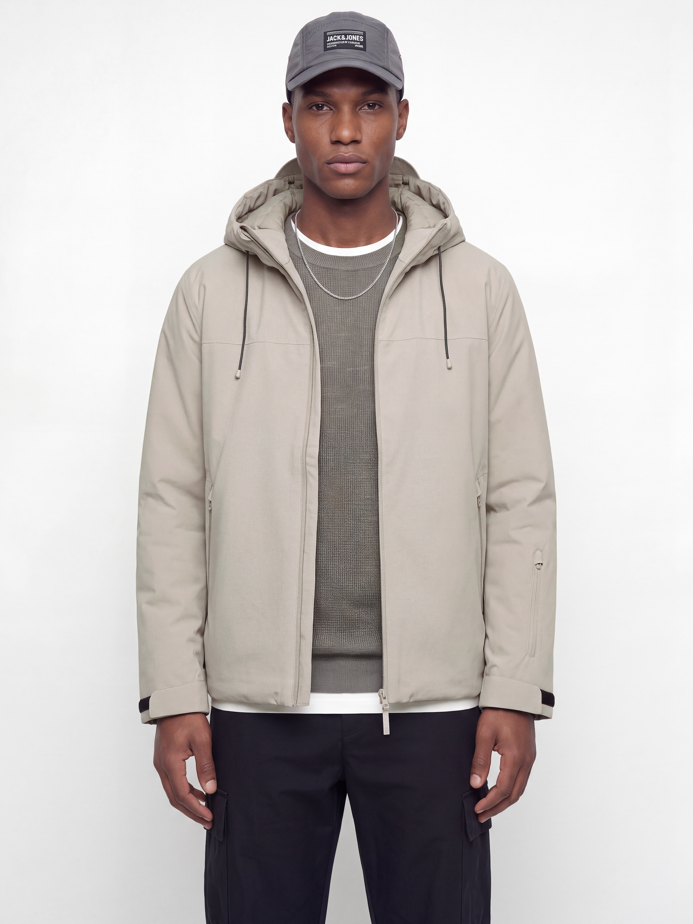 Image of Jack & Jones Blouson "JCOFUSION TECHNICAL JACKET AW26 SN" mit Kapuze Kunstfaser, mit Kapuze
