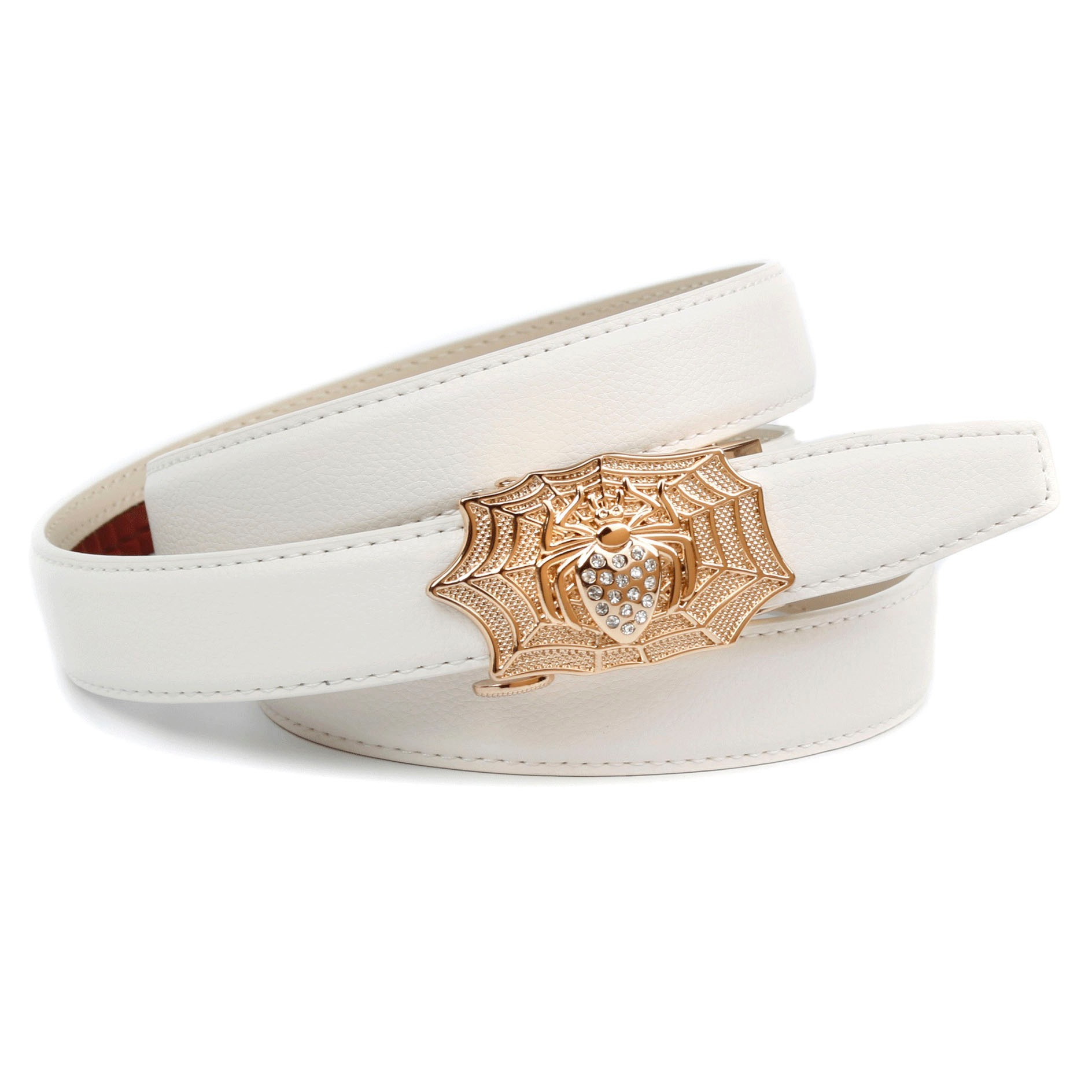 Image of Anthoni Crown Ledergürtel, Femininer Ledergürtel, Schliesse mit Spinnennetz bei Ackermann Versand Schweiz