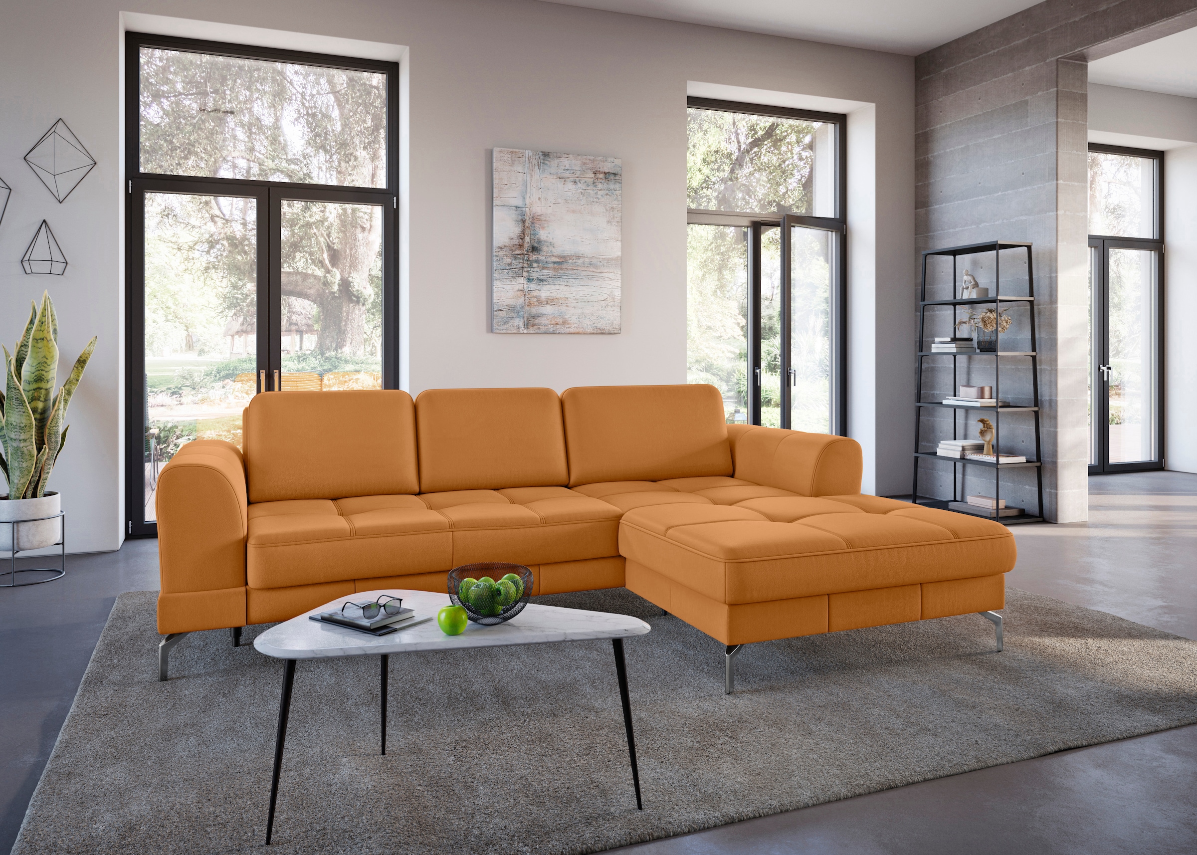 Image of sit&more Ecksofa "Bendigo L-Form" inklusive Sitztiefenverstellung, Bodenfreiheit 15 cm, 2 Fussfarben