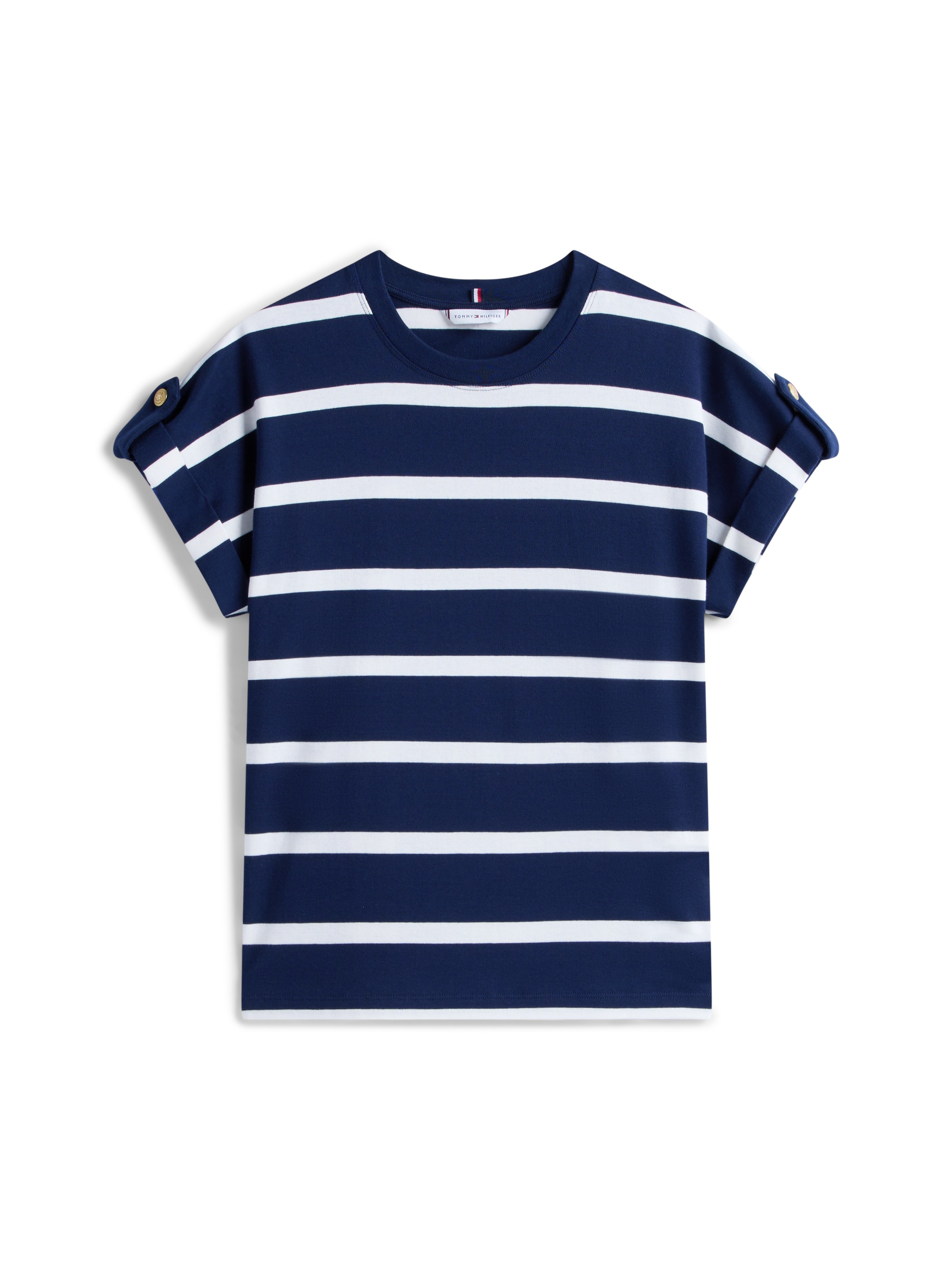 Tommy Hilfiger Kurzarmshirt »GOLD BUTTON MDRN C-NK SS TEE«, mit goldfarbenen Knopf