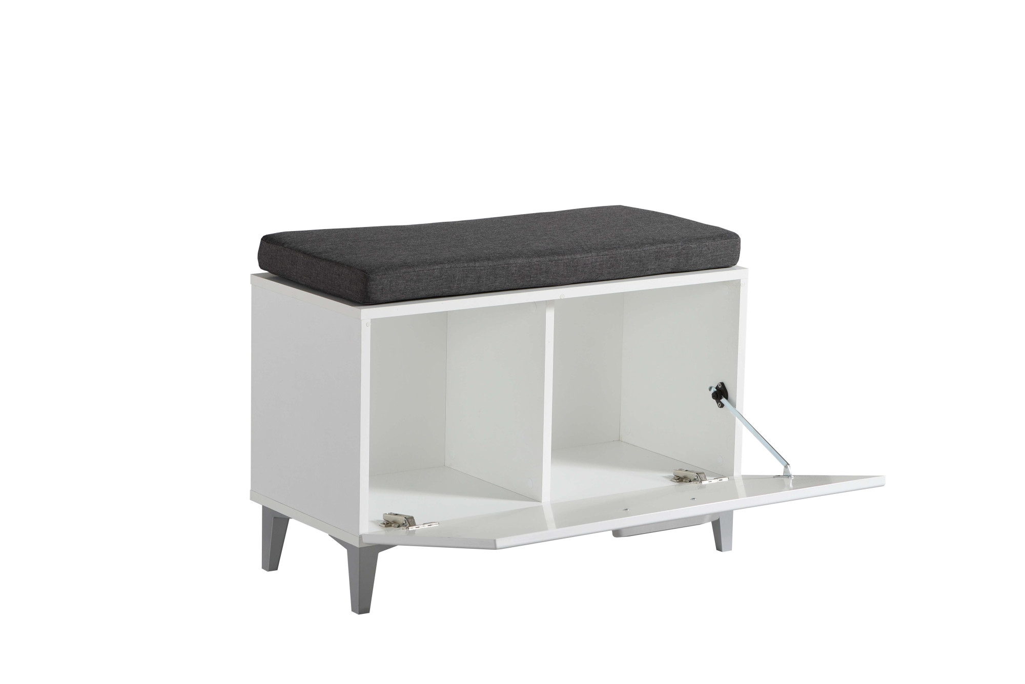 INOSIGN Schuhbank »Como, Schuhschrank, Schuhregal, Schuhtruhe, Breite 75 cm«, mit Sitzkissen und eine Klapptür, in Opaque Weiss