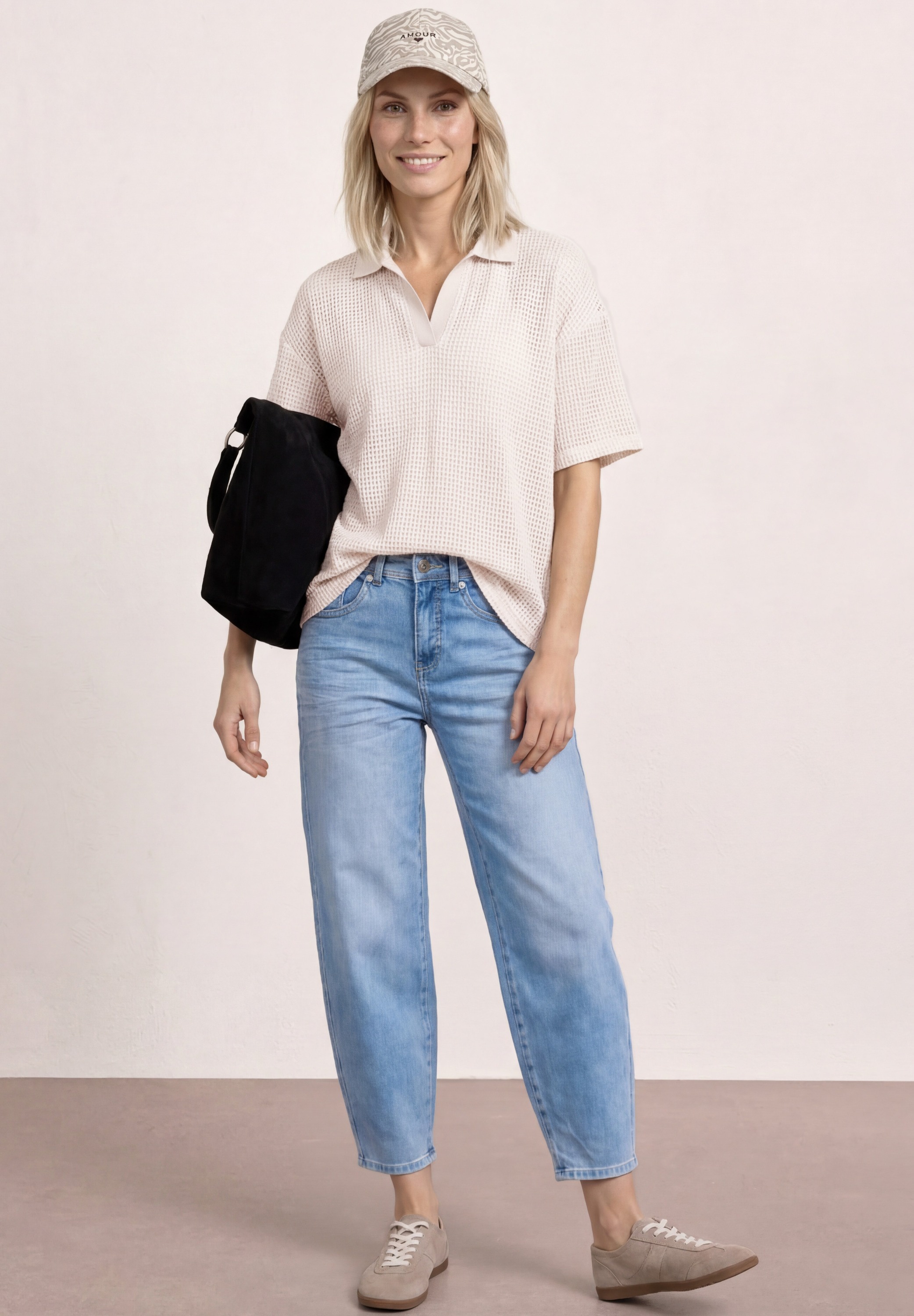 STREET ONE Poloshirt 2-in-1 Mesh-Poloshirt mit Kurzarm