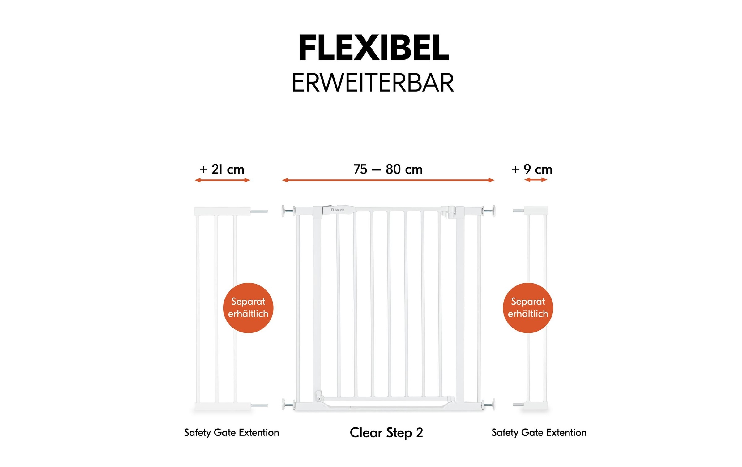 Hauck Türschutzgitter »Clear Step 2 75 cm - 80 cm«