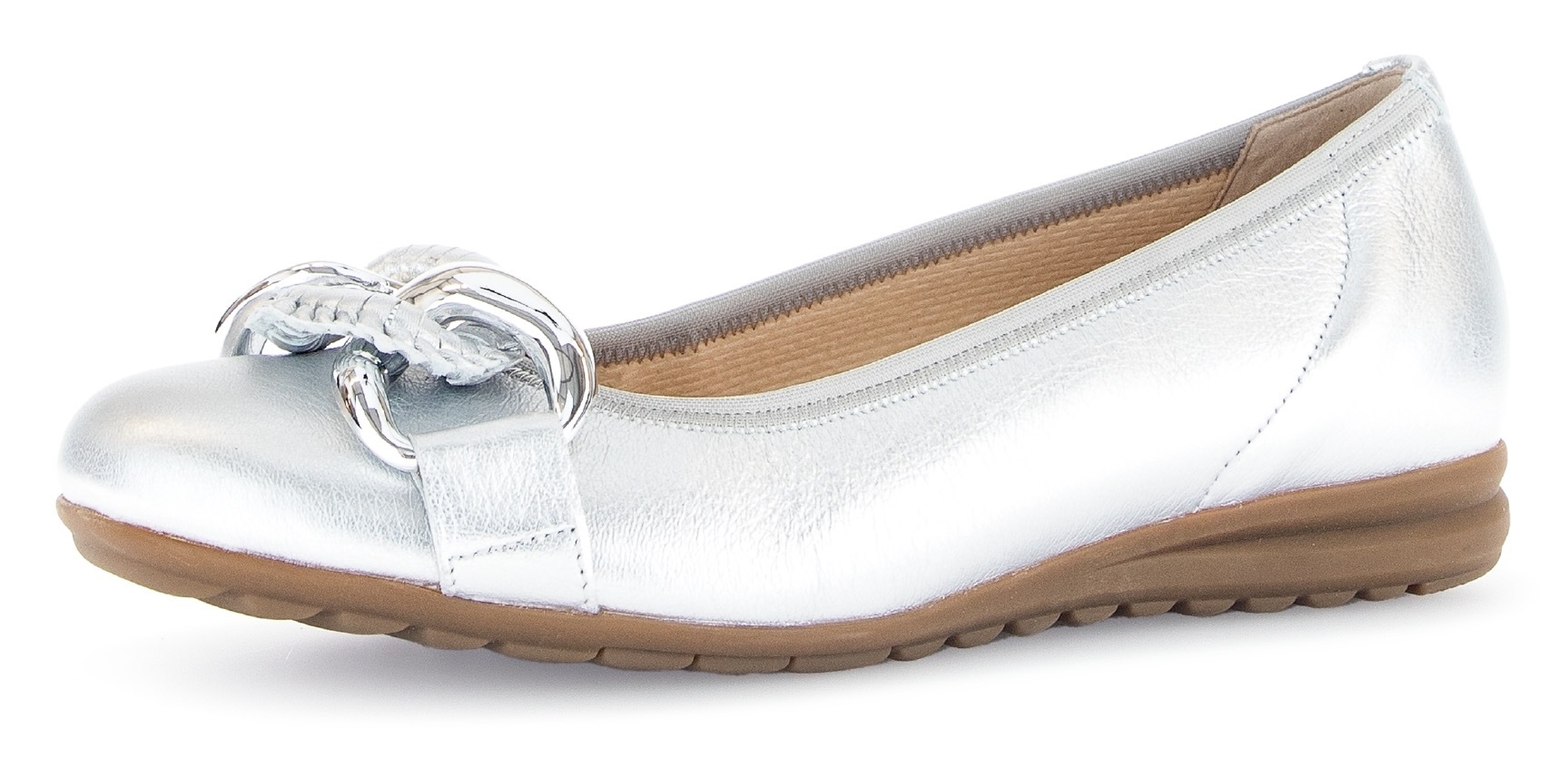 Image of Gabor Ballerina "FLORENZ", Keilabsatz, Businessschuh, Halbschuh, Schlupfschuh mit Zierkette