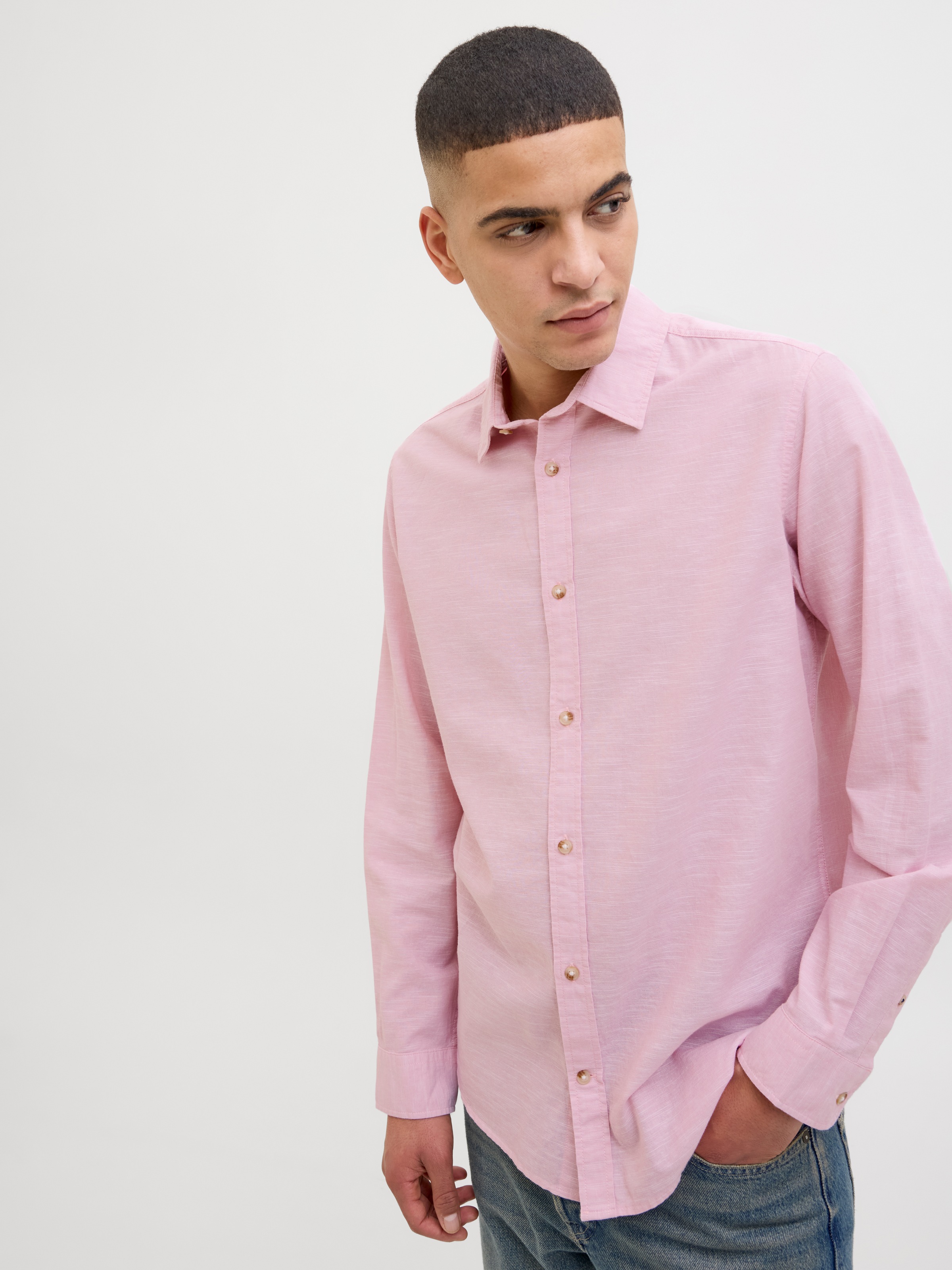 Jack & Jones Langarmhemd »JJESUMMER SHIRT LS SN«, mit Hemdkragen