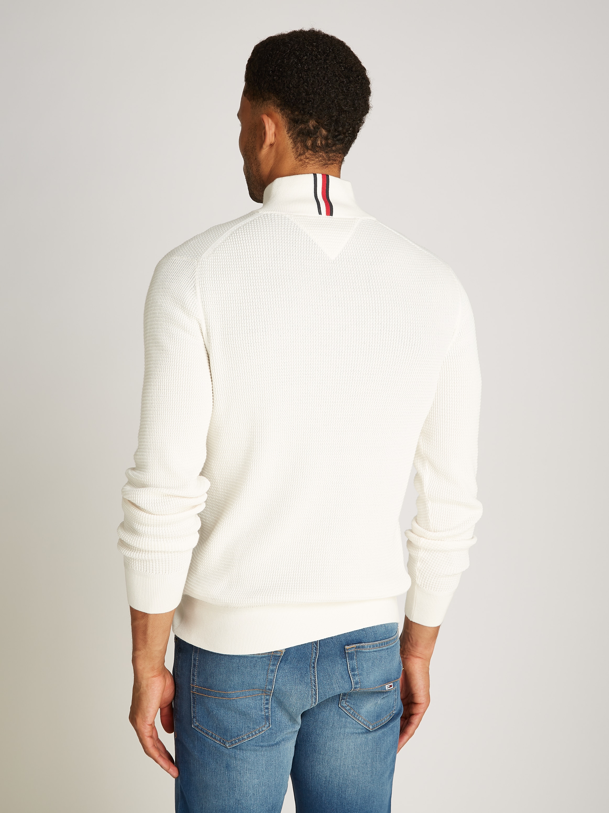 Tommy Hilfiger Strickpullover »REFINED STRUCTURE ZIP MOCK«