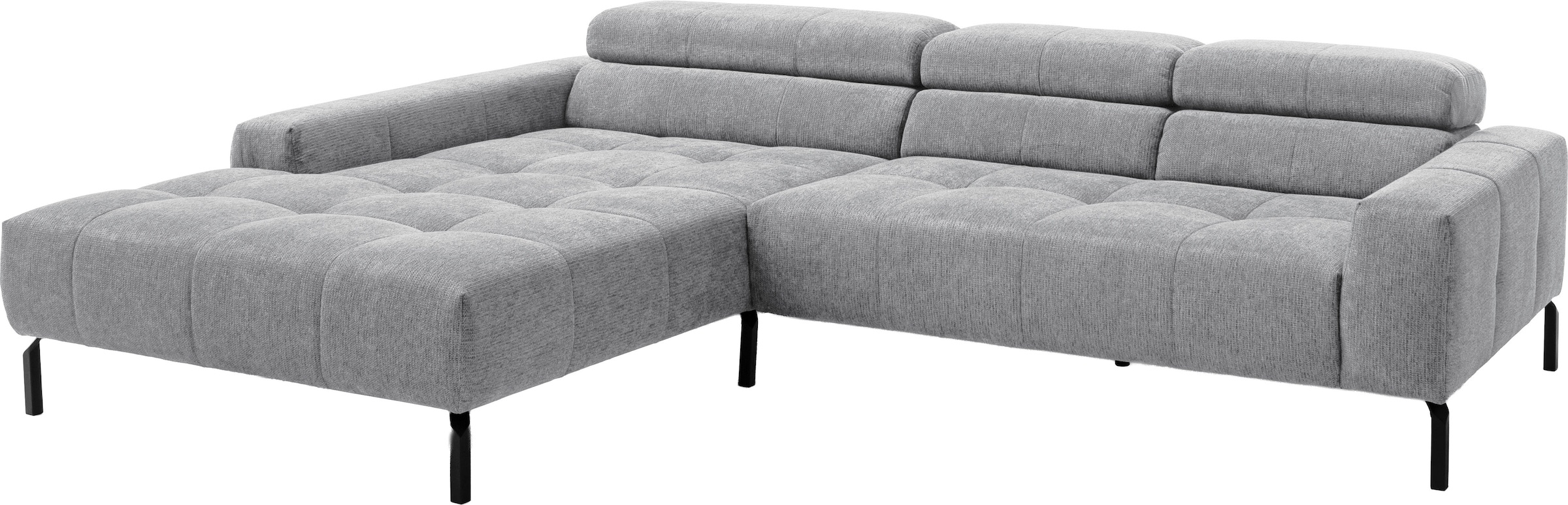 Home affaire Canapé d'angle »Claya Move, L-Form, Kopf- & Rückenverstellung, Breite 293 cm« Matelassage moderne, rembourrage doux & hauteur adaptée aux robots aspirateurs