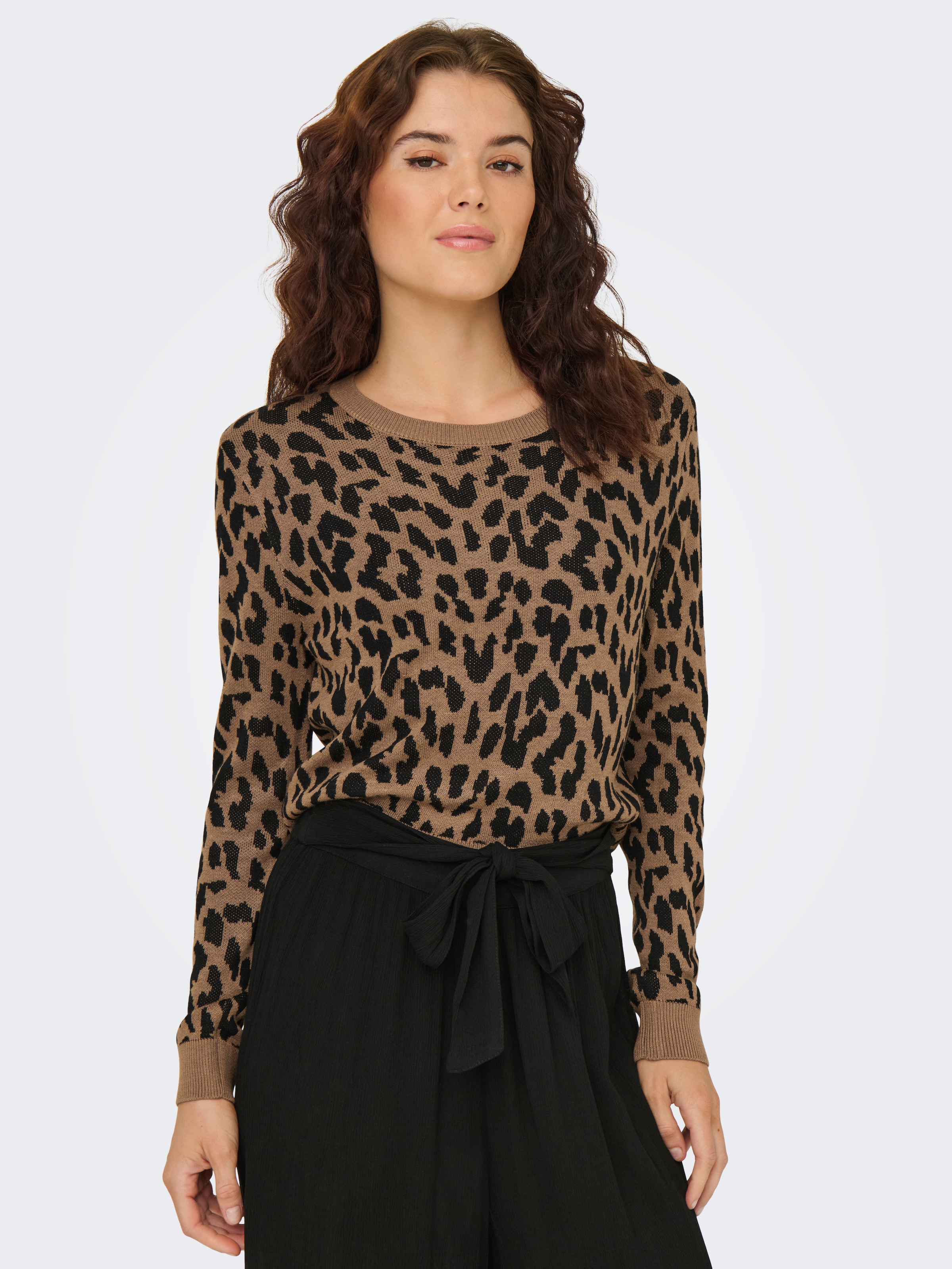 Image of ONLY Rundhalspullover "ONLVIENNA LS JQ LEO O-NECK CC KNT"