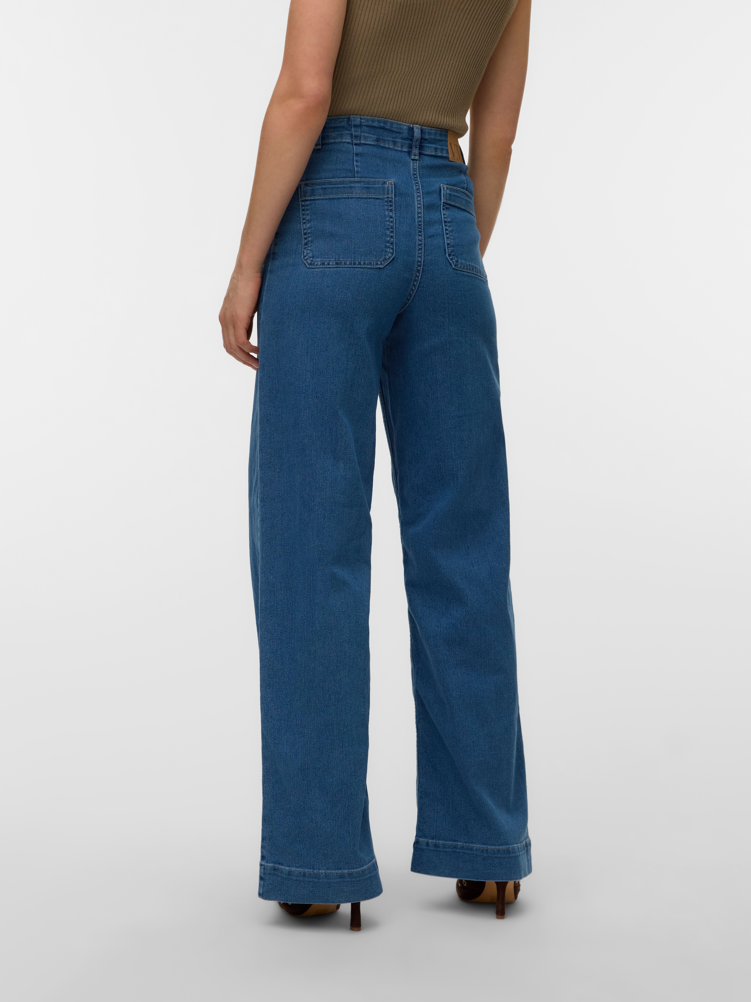 Vero Moda Weite Jeans »VMKAYLA HR WIDE POCKET J BLUE MIX NOOS« Baumwollmischung, wide fit, high waist