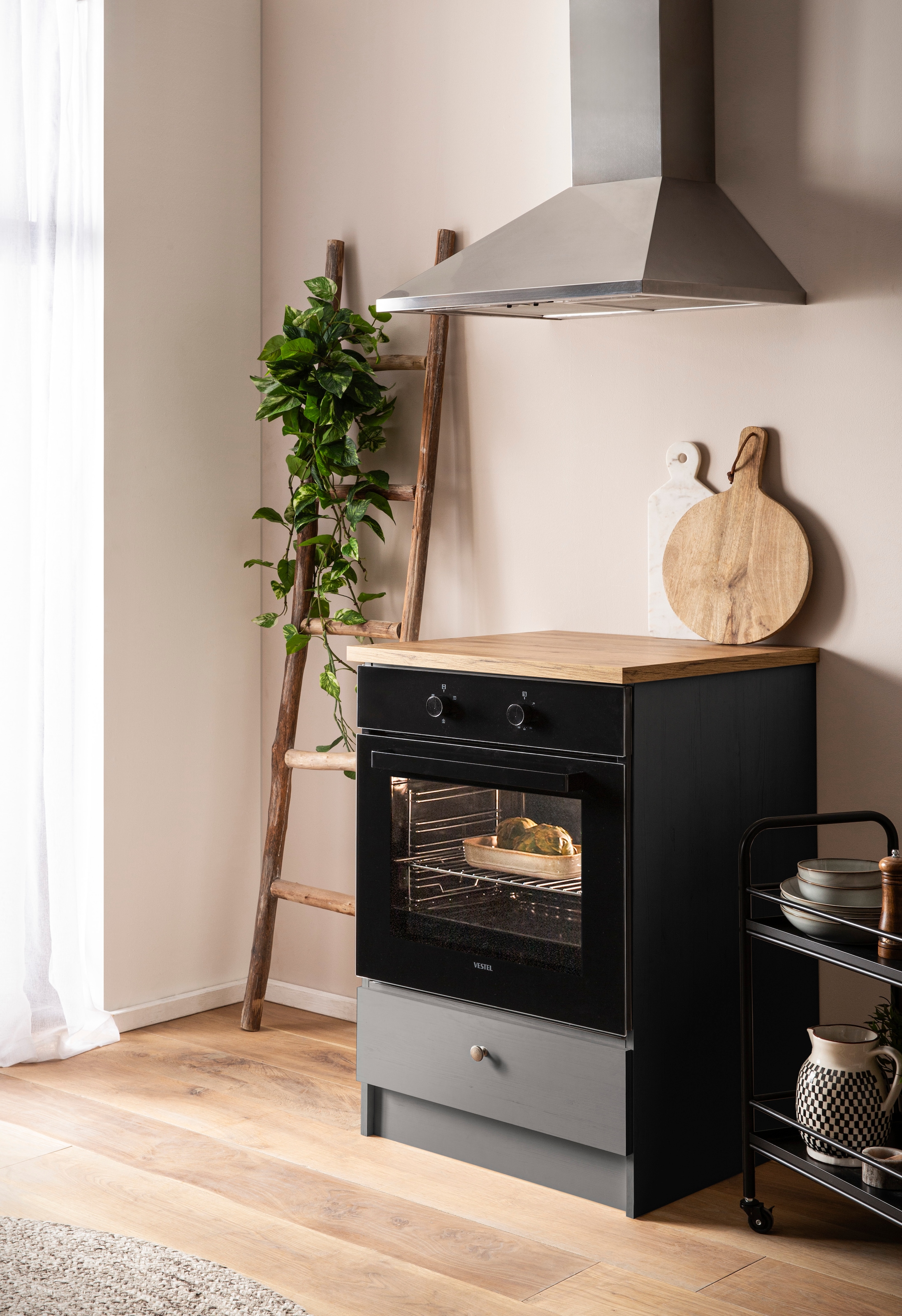 KOCHSTATION Herdumbauschrank »KS-Westminster, Herdumbau, Unterschrank, Ofenschrank, Küchenschrank« Breite 63 cm, Nischenmass B/T/H 56,8/62,5/58,8 cm, mit 1 Schubkasten