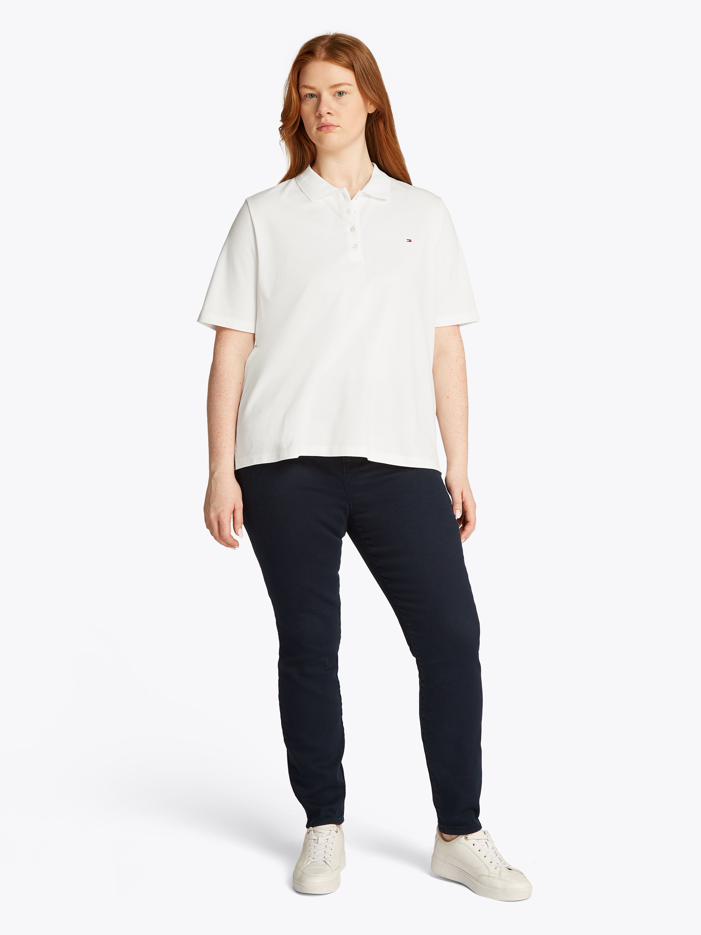 Tommy Hilfiger Curve Poloshirt »CRV 1985 REG PIQUE POLO SS« in grossen Grössen, aus Pique Qualität