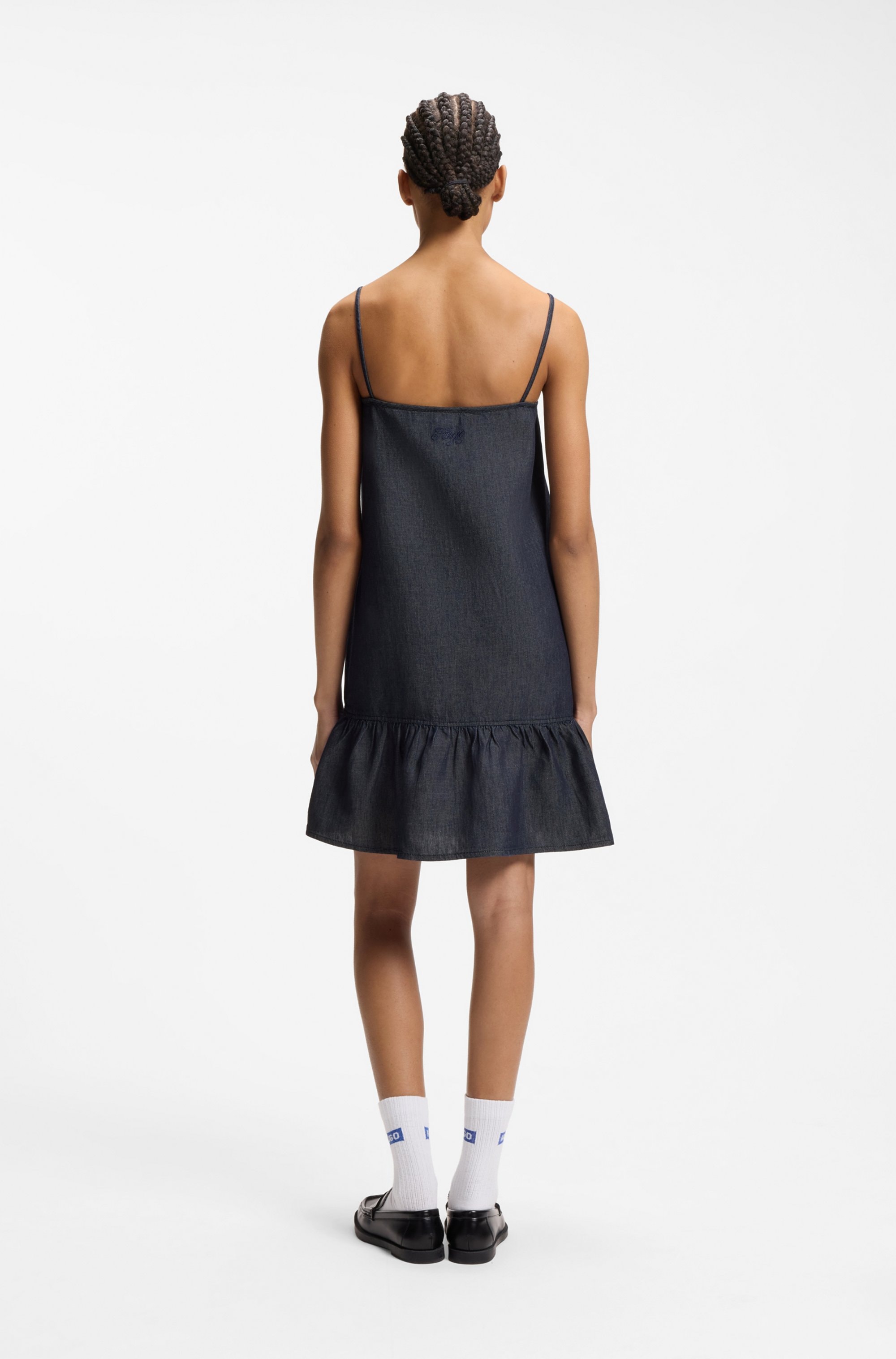 HUGO Mini-robe »Kabati« aspect denim, ourlet abaissé