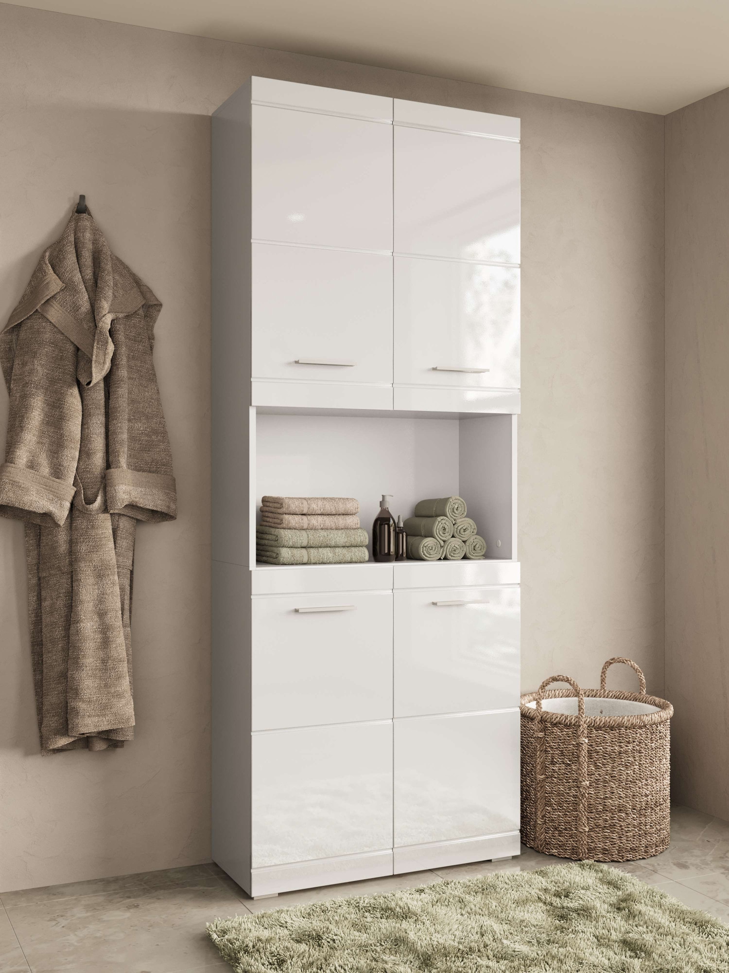 GOODproduct Hochschrank »Föhr« minimalistisch, zeitlos, hochglänzend