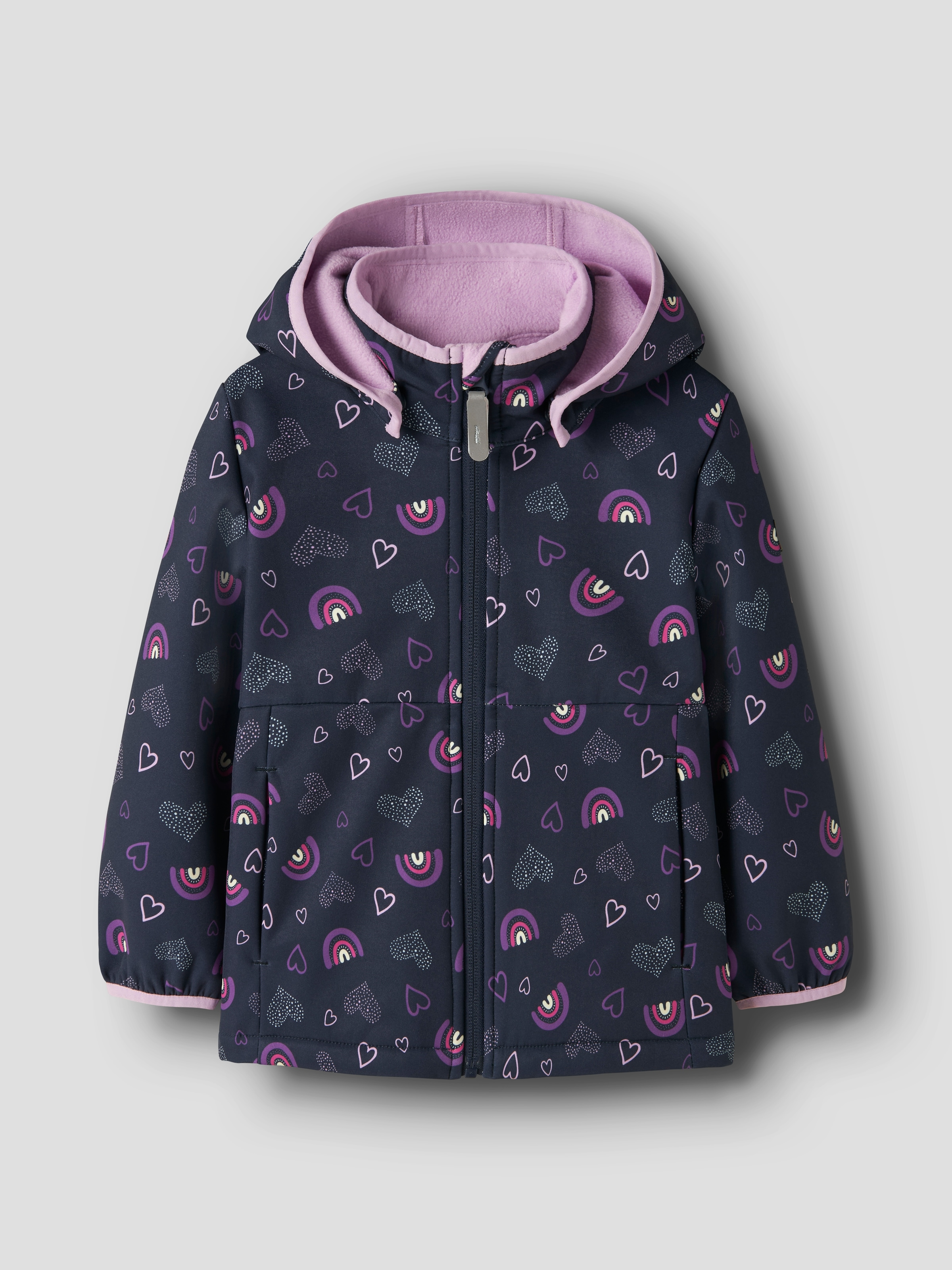Name It Veste softshell »NMFMALTA05 SOFTSHELL JACKET AOP FO1« avec capuche Mélange de matières, imperméable, coupe-vent