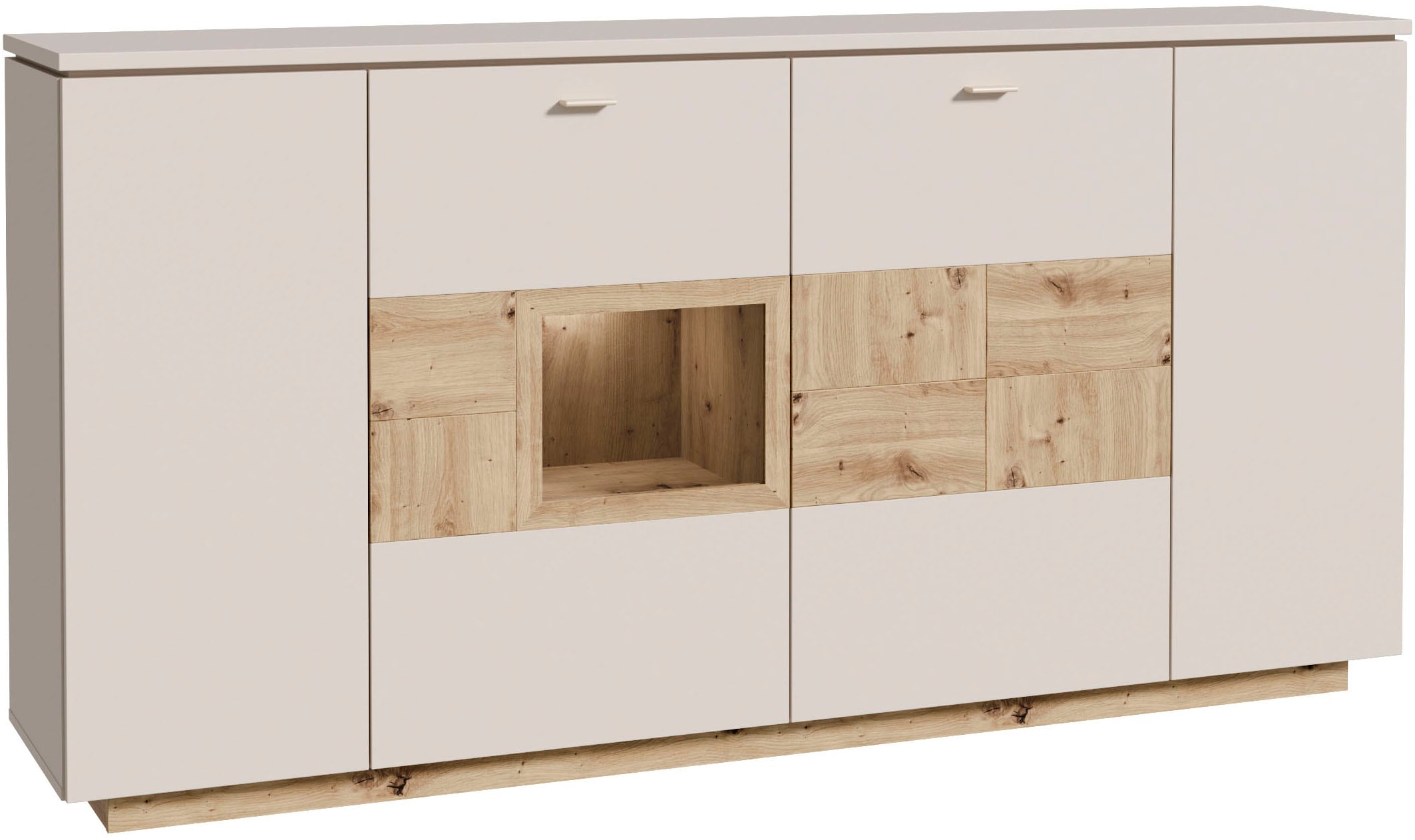 Image of FORTE Highboard "Louoto" Sideboard, Metallgriffe, Stauraum, Soft Close, Höhe 101,2cm