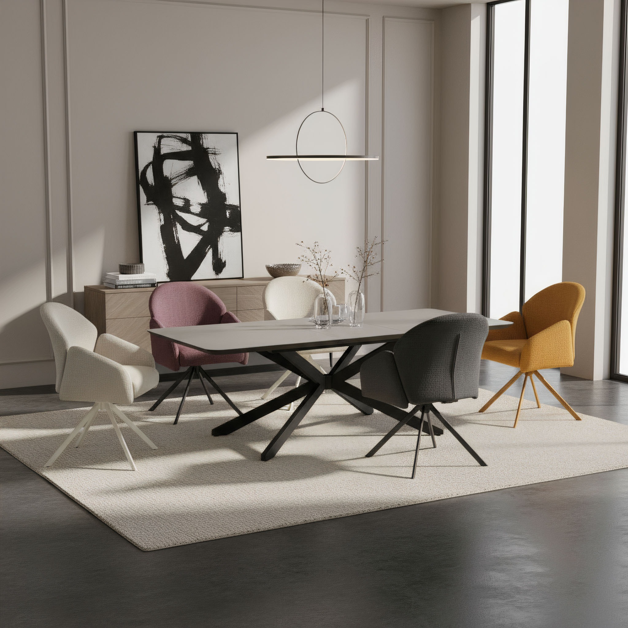 HELA Armlehnstuhl »HOLLY« (Set) 1 Stk.360° drehbar, Armlehnen, Gestell angepasst, Swing Back Komfortrücken